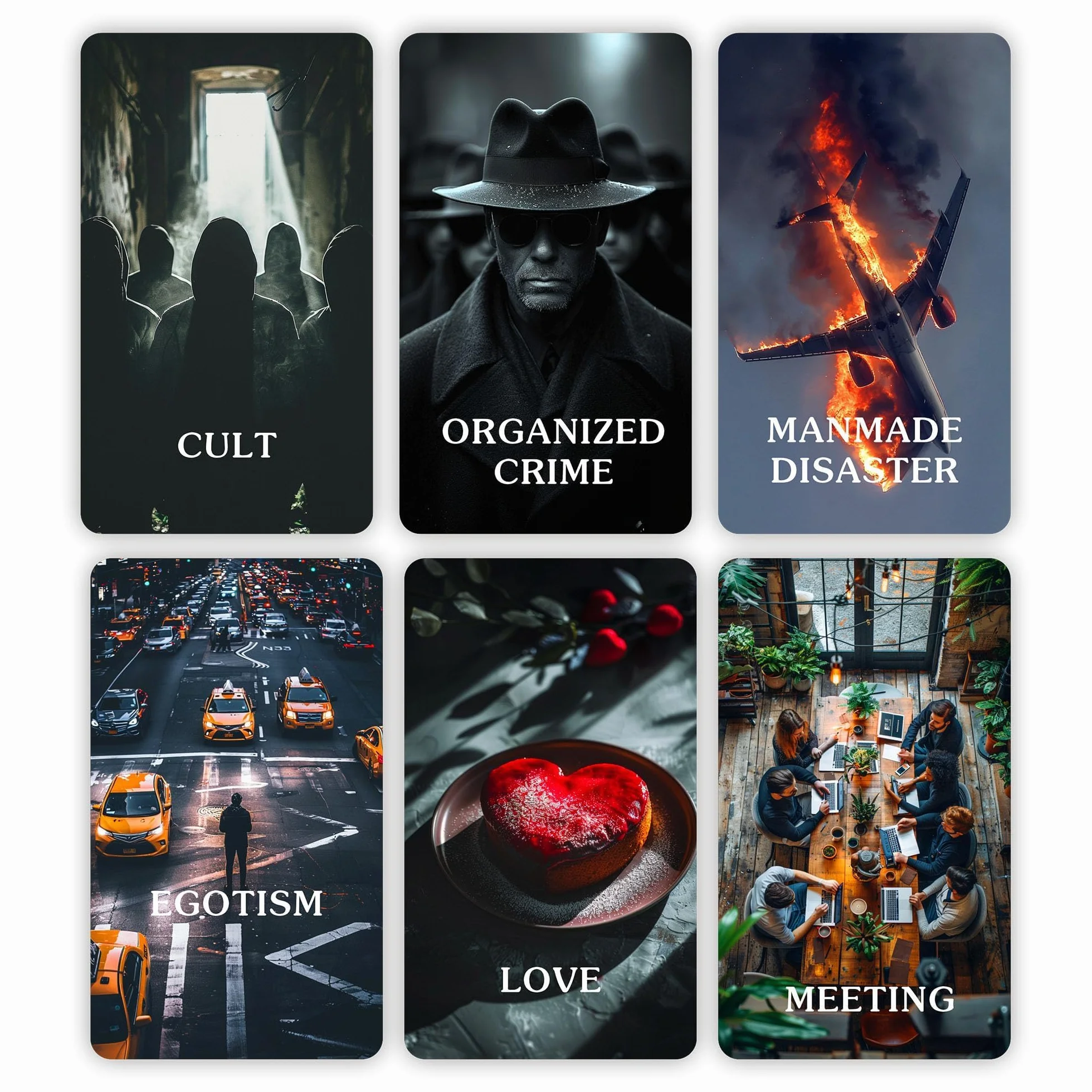 True Crime Clues Karty Oracle, Conspiracy Oracle Deck, 80 kart Oracle Cards dla początkujących, zabawki do wróżenia