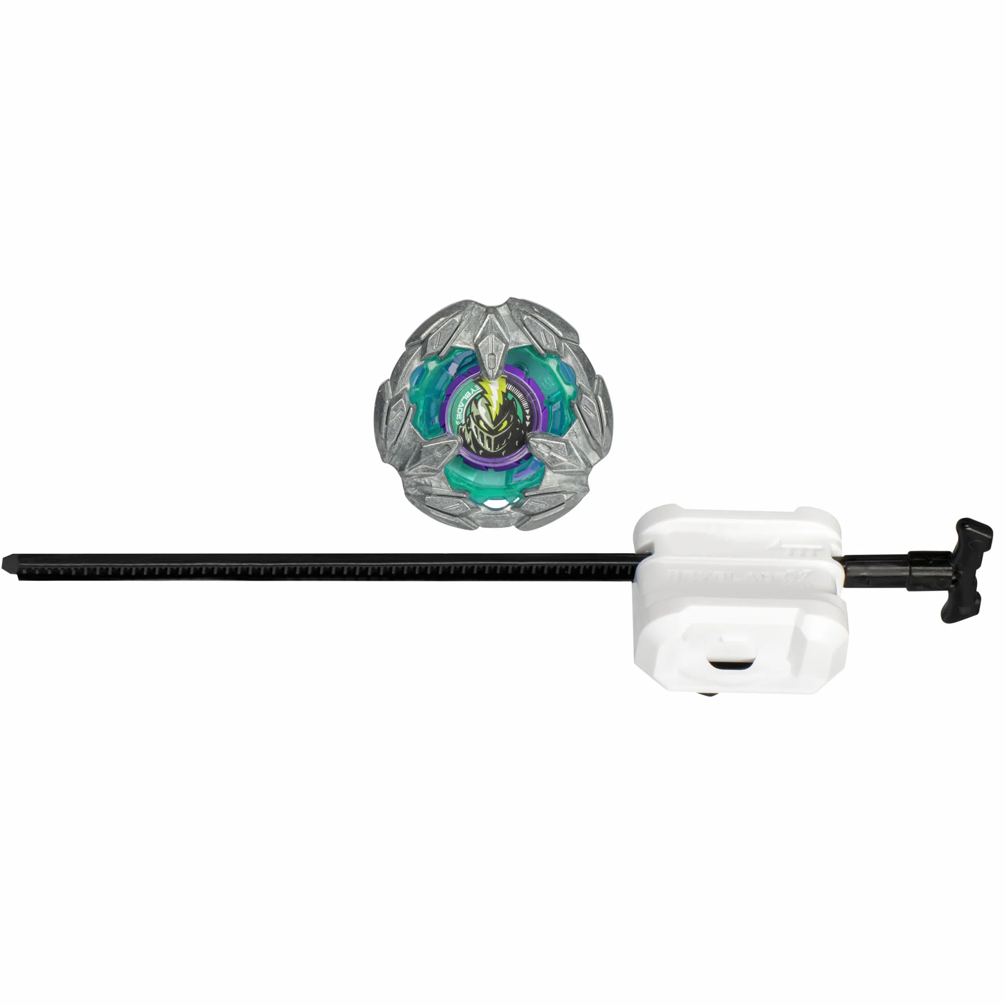Beyblade X, zestaw startowy Lance Knight 4-80HN z topem i wyrzutnią