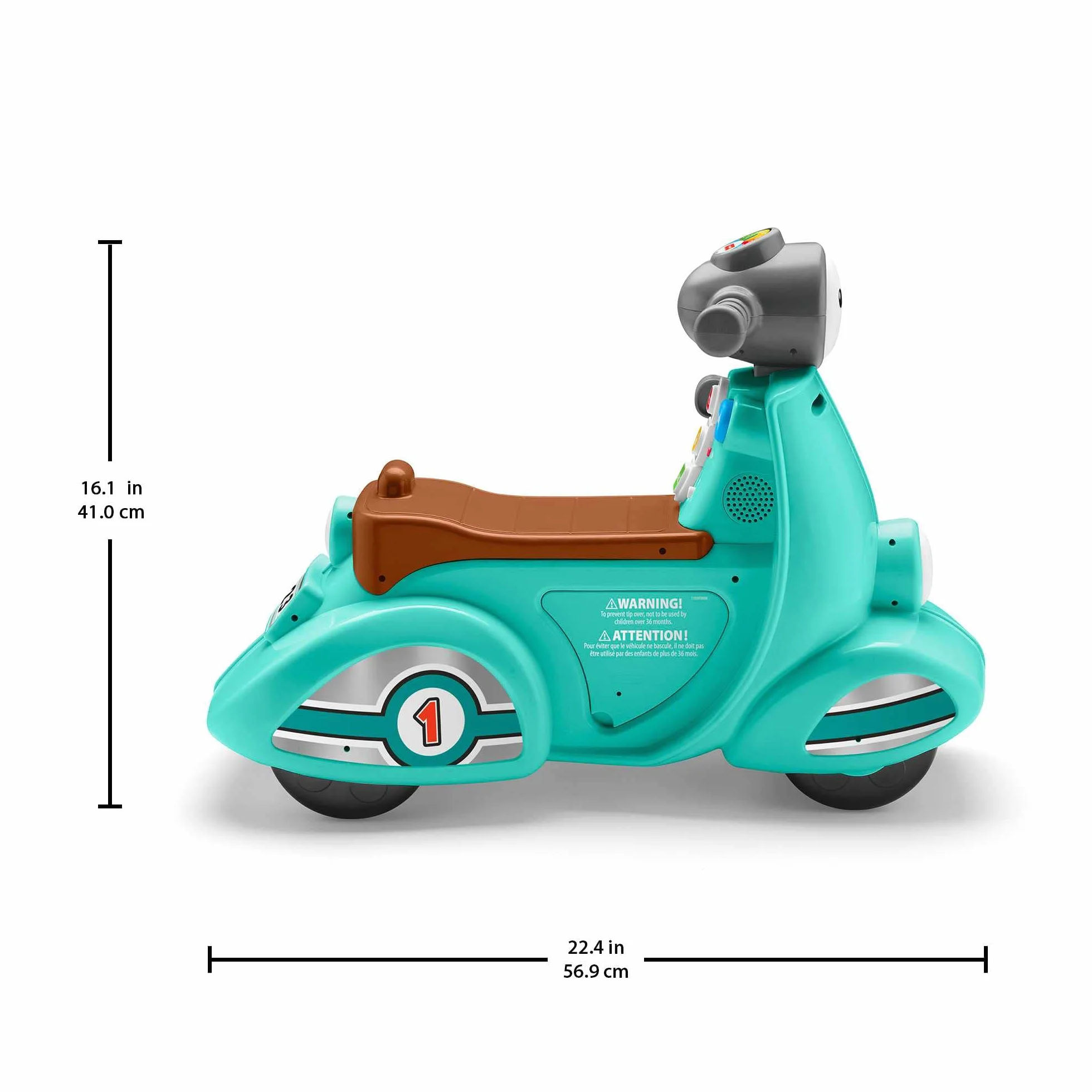 Fisher-Price HMV76 - zabawka jeżdżąca na hulajnodze dla maluchów z treścią edukacyjną Smart Stages do odgrywania ról, wersja wielojęzyczna, zabawka edukacyjna, baby playzeg od 12 miesięc