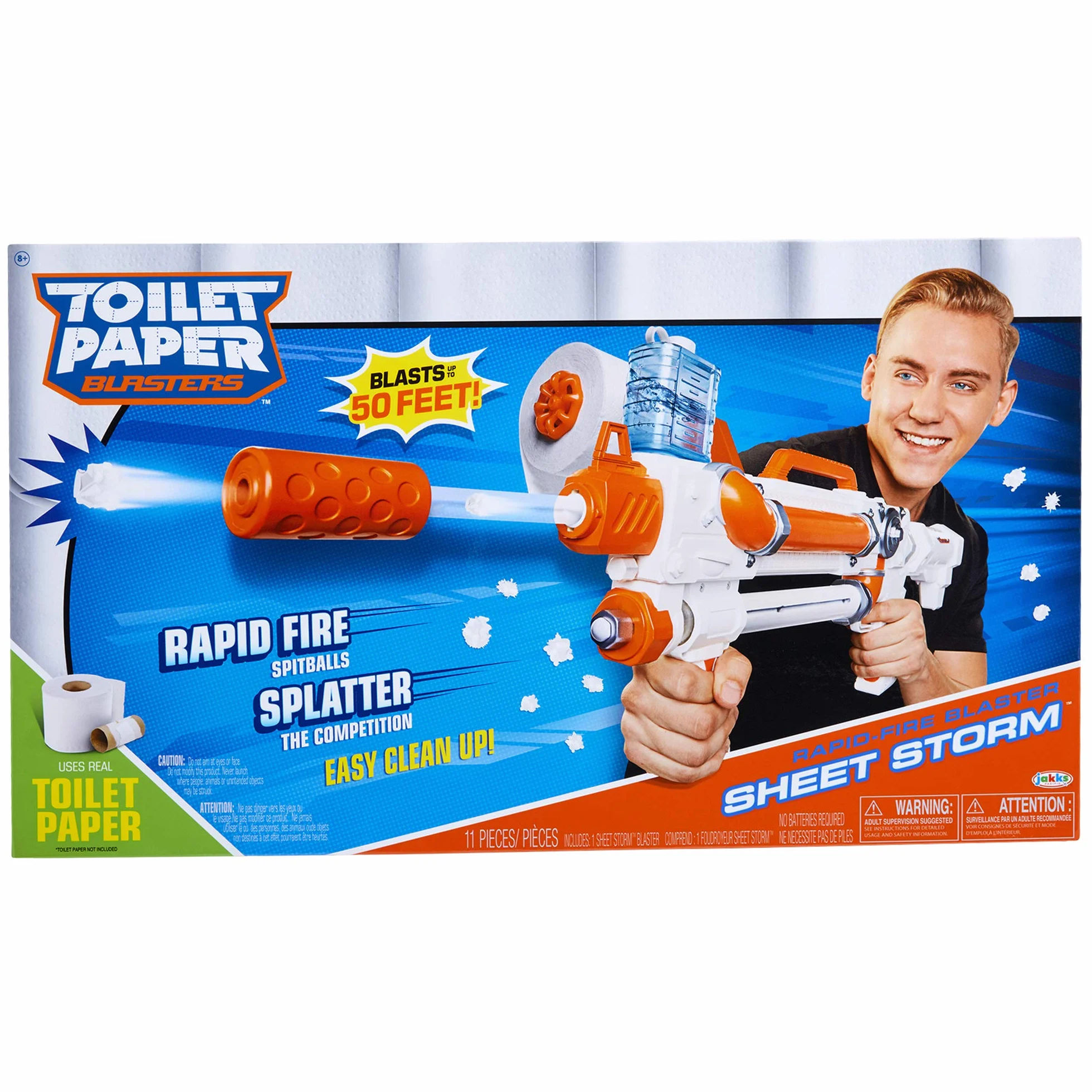 Papier toaletowy Blaster, sztorm, Toy Blaster strzela szybko ogień TP Spitballs do 15 m - wykorzystuje prawdziwy papier toaletowy! Super zabawny prezent dla dzieci, nastolatków, studentów, tatusiów,