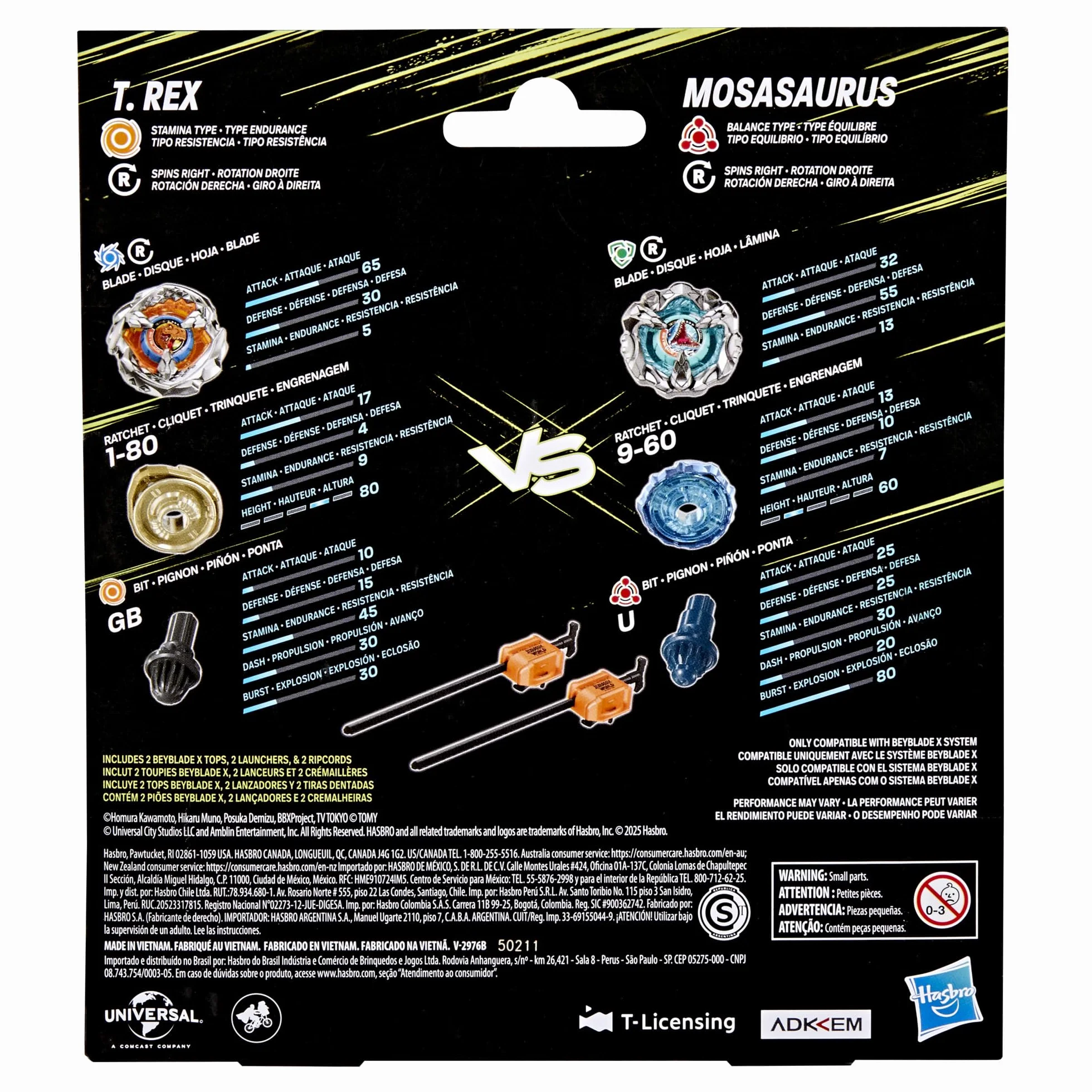 Beyblade X Jurassic World Collab T. Rex kontra Mosasaurus Wielopak