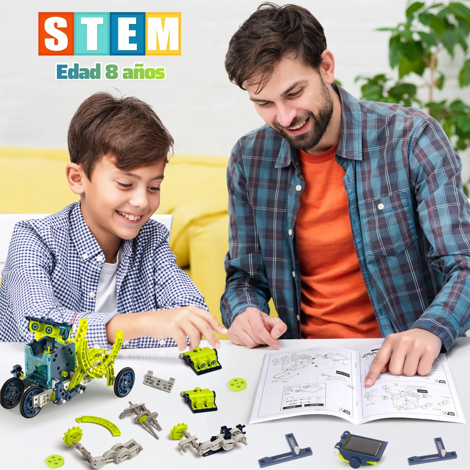 STEM 12 w 1 Solar Robot Toys for Kids, 190 Piece Solar Power Robot Kit, Science Educational Building Kit Toys, DIY Assembly Experiment Kits for 8 9 10 11 12 13-letni chłopcy Dziewczęta