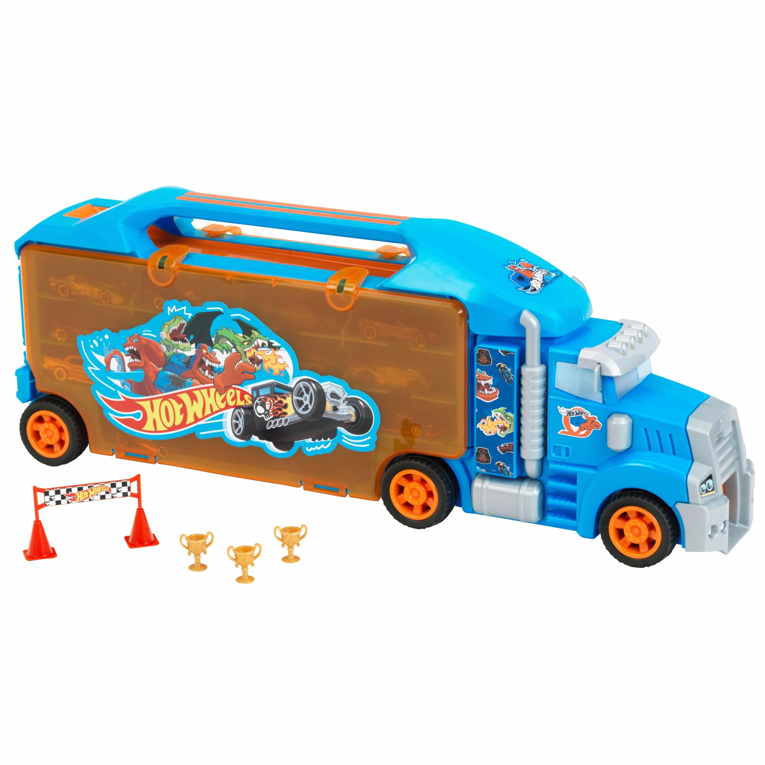 Theo Klein 2474 Walizka na ci arówki kolekcjonerskie Hot Wheels I Solidna walizka mieszcz ca do 24 autek i 2 ci arówki | Zabawki dla dzieci od 3. roku ycia