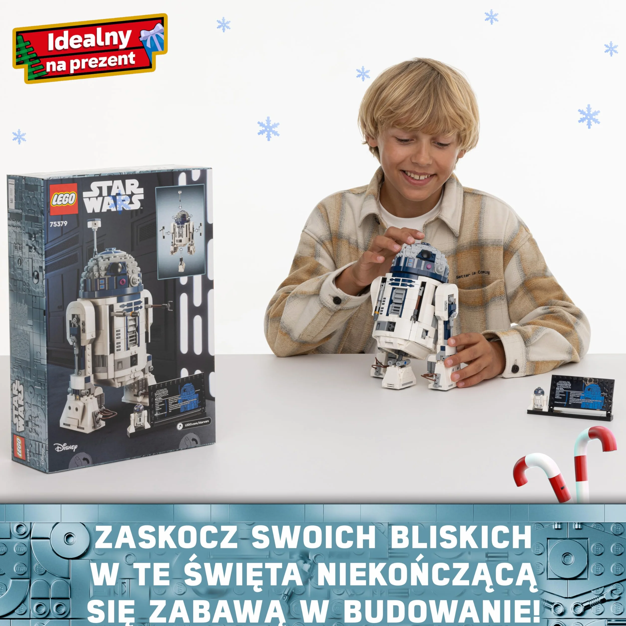 LEGO Star Wars R2-D2, Figurka do Zbudowania dla 10-latka, Model Droida z Gwiezdnych Wojen dla Dzieci z Minifigurką Dartha Maleka, Dekoracja Pokoju Dziecięcego, Prezent dla Chłopca i Dziewczynki, 75379