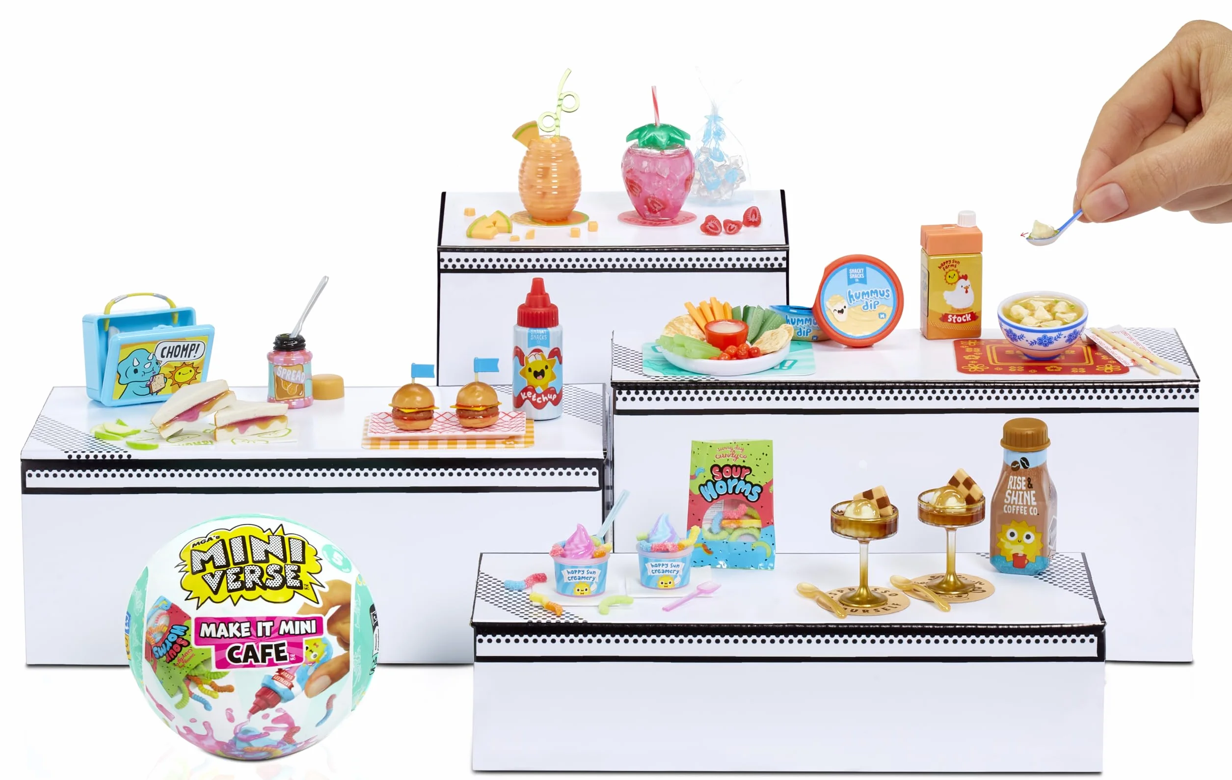 MGA’s Miniverse Make It Mini Café Series 5 – W Zestawie 1 Kula-Niespodzianka, Zbierz Wszystkie 8 Zestawów, Repliki Jedzenia, Zabawa Żywicą, DIY, Dla Dzieci od 8 Lat i Kolekcjonerów, NIEJADALNE