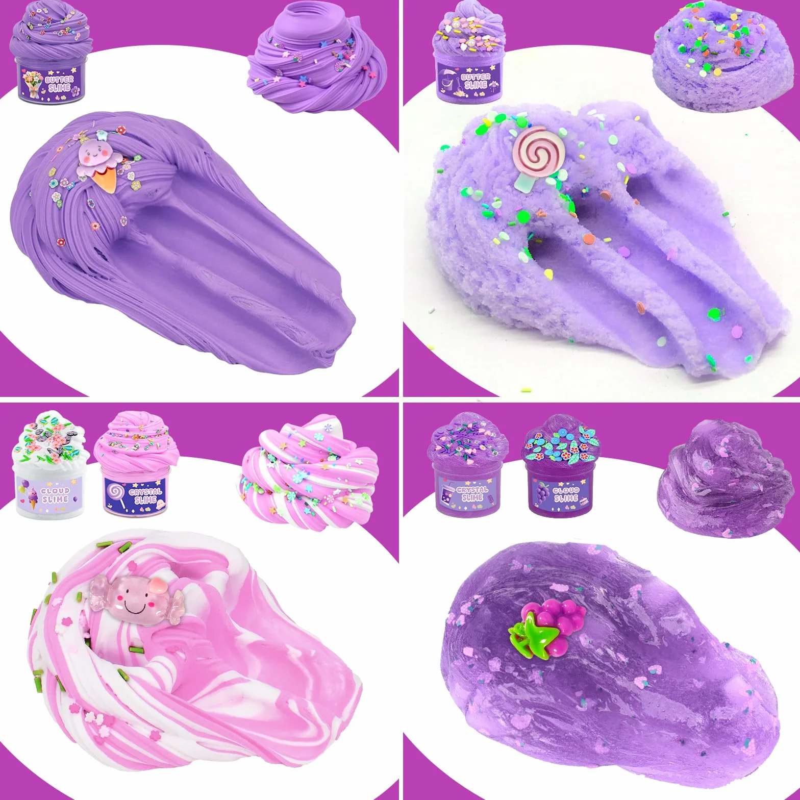Zestaw Fluffy Slime 6 sztuk 70 ml, puszysty masło Slime, mini scented szlam dla dzieci