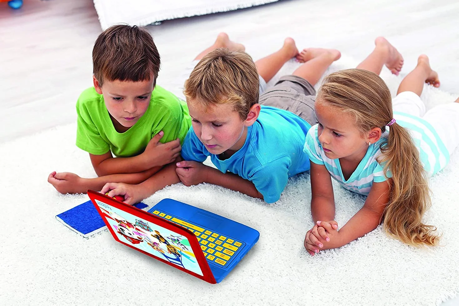 Lexibook, la Pat Patrol, Dwujęzyczny Komputer Edukacyjny Francuski, Angielski, Zabawka dla Dzieci z 124 Zajęciami do Nauki, Zabawy i Gry na Pianinie, Niebieski, Czerwony, JC598PAi1