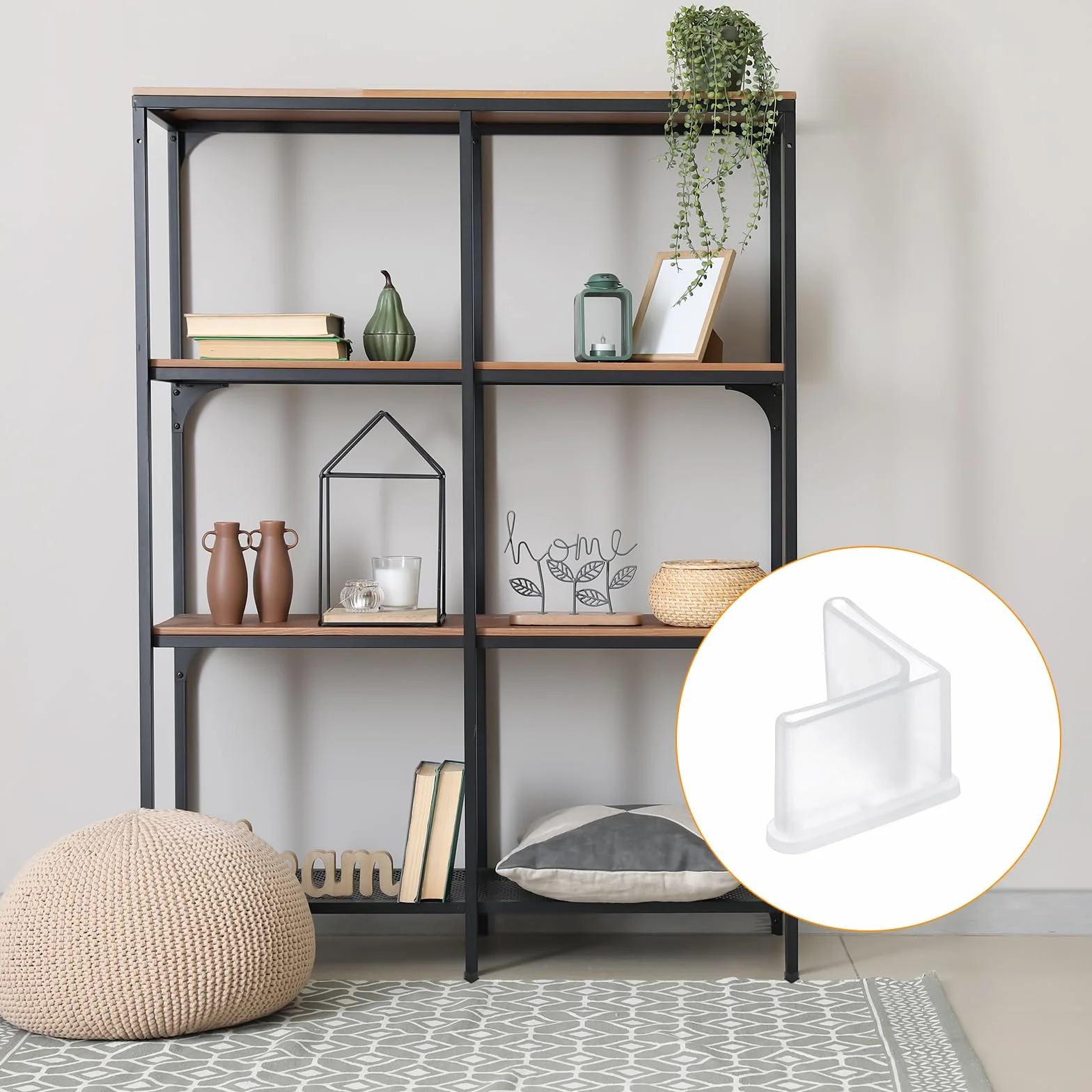 QUARKZMAN 10 sztuk pokrowców na nogi w kształcie litery L, 1,38" x 1,38" (35 x 35 mm) ochraniacze na nogi meblowe żelazne narożne nakładki na meble z PVC w kształcie litery L, przezroczyste