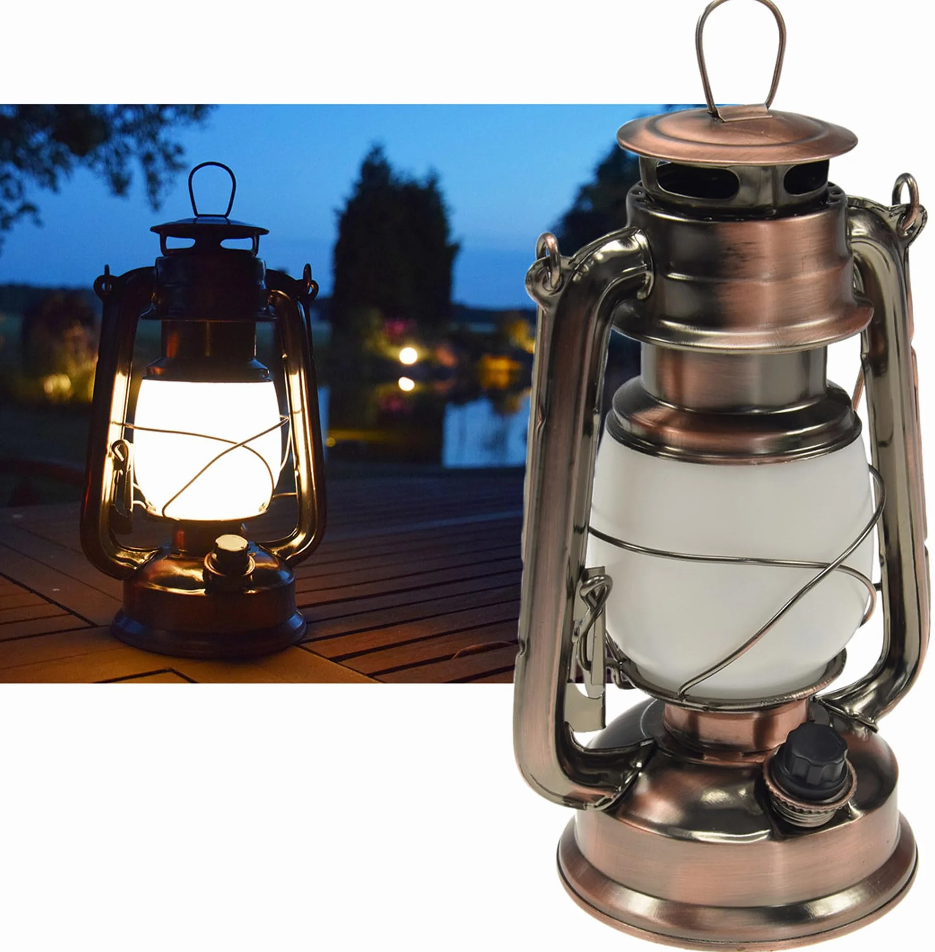 Chilitec Lampion Kempingowy Led, Miedź, Ciepła Biel/Miedziany