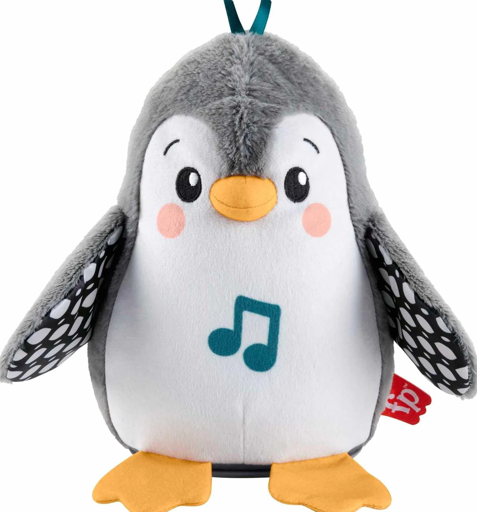 Fisher-Price Muzyczny Pingwinek Kiwaczek – Miękka zabawka dla niemowląt do zabawy, z muzyką oraz ruchami machania skrzydeł oraz kiwania, zabawka sensoryczna dla maluszków HNC10