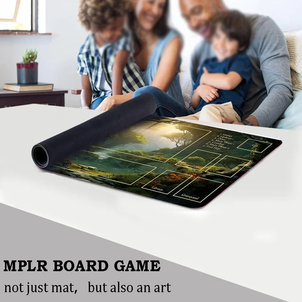 Gra planszowa MTG Playmat + darmowa wodoodporna torba, obszyte krawędzie, gładka gumowa powierzchnia, mata do zabawy MTG ze strefami (oryginalny anioł lotu alabastrowy) (MTG (15))