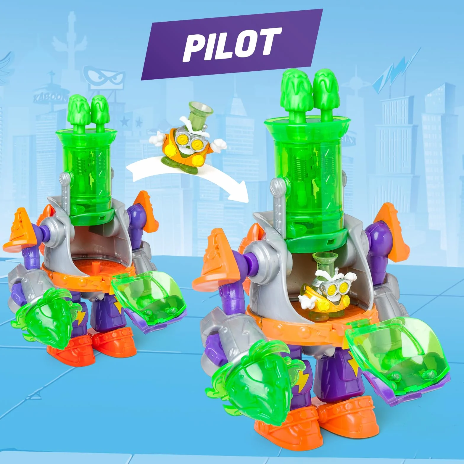 SuperThings, Ultra Striker, profesor K.Robot Ultra Striker, profesor K z serialu SuperThings Kazoom Power; zawiera 1 x Ultra Striker Robot, 1 ekskluzywny nauczyciel K, 3 muszle, 1 x akcesorium