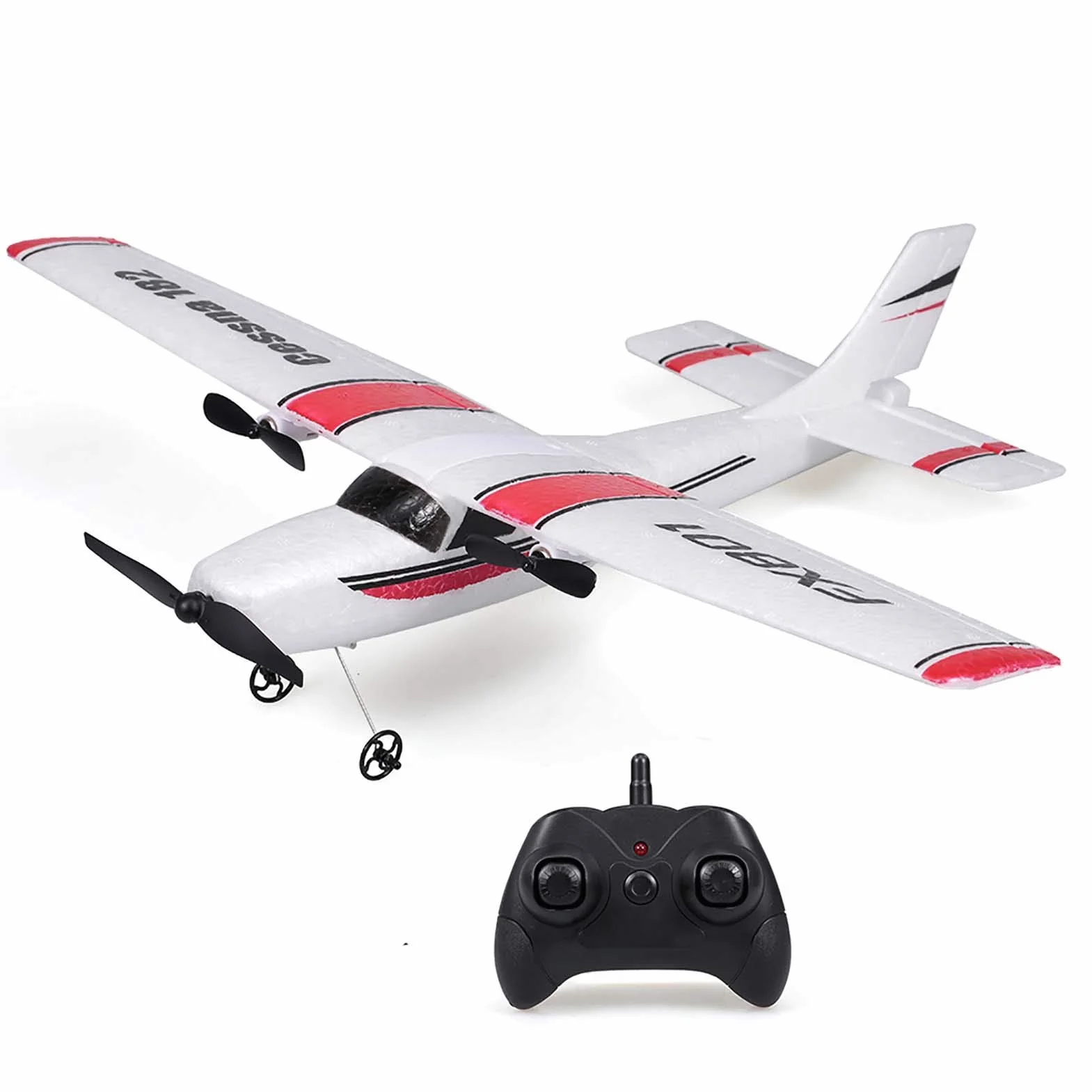 Goolsky RC samolot lotniczy Cessna 182 2,4 GHz 2CH dla dzieci i dorosłych, biały