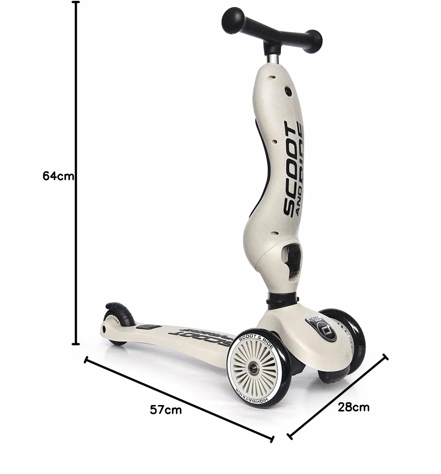 Scoot & Ride Unisex – Baby Highwaykick 1 Jeździk z Siedziskiem popielaty