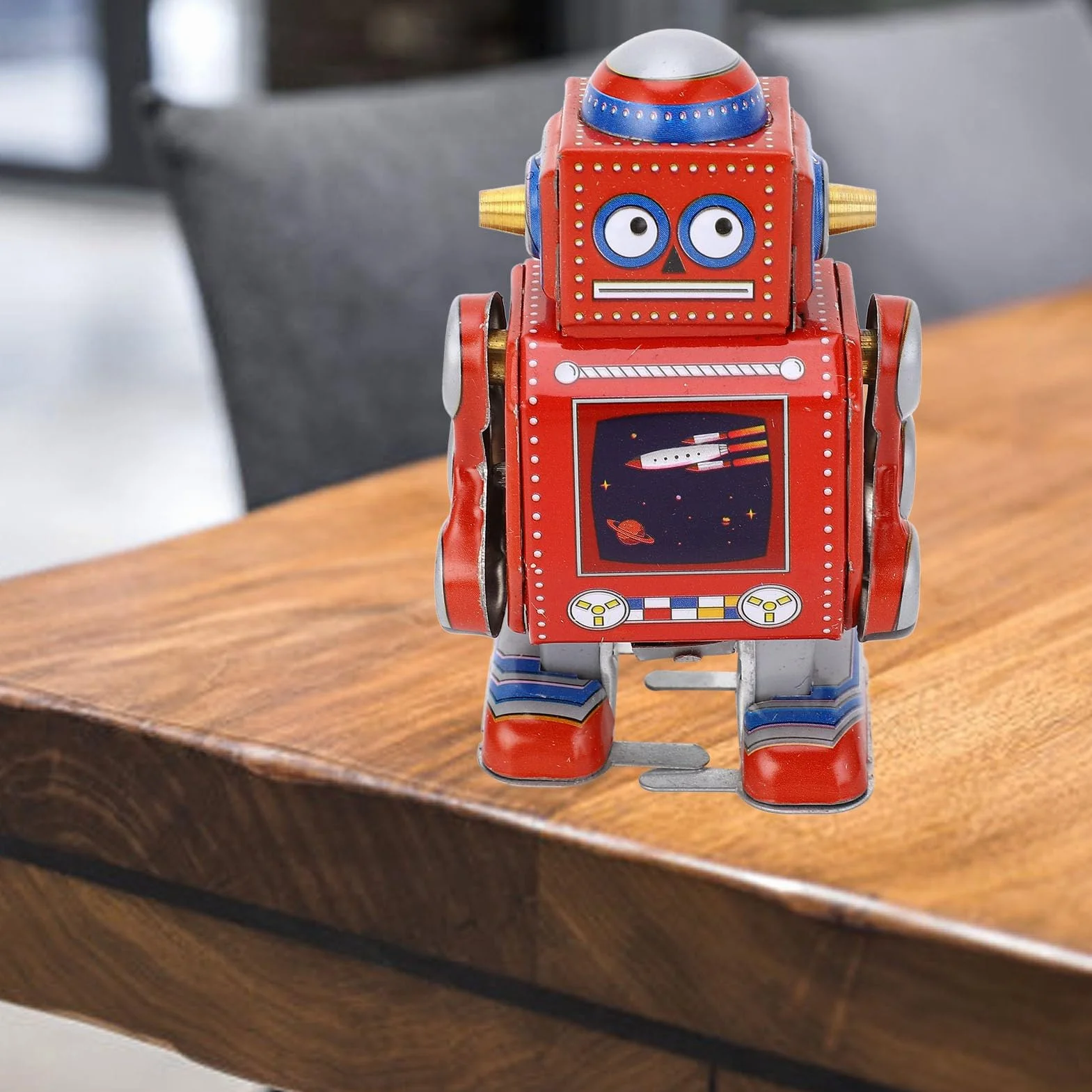 Vintage żelazny Robot Nakręcany, Dekoracyjny Metalowy Robot Bębniący, Nakręcany Robot-zabawka do Kawiarni, Baru, Restauracji, Kolekcji, Kolekcji świąteczny Urodzinowy