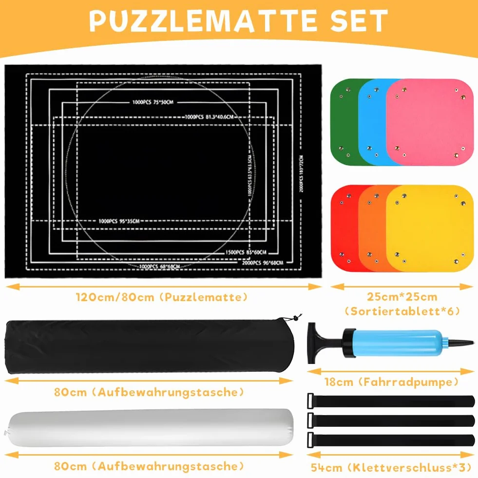 Joycabin Mata do puzzli - przenośna mata rolowana na 1000, 1500, 2000 elementów - dywan do przechowywania i transportu puzzli