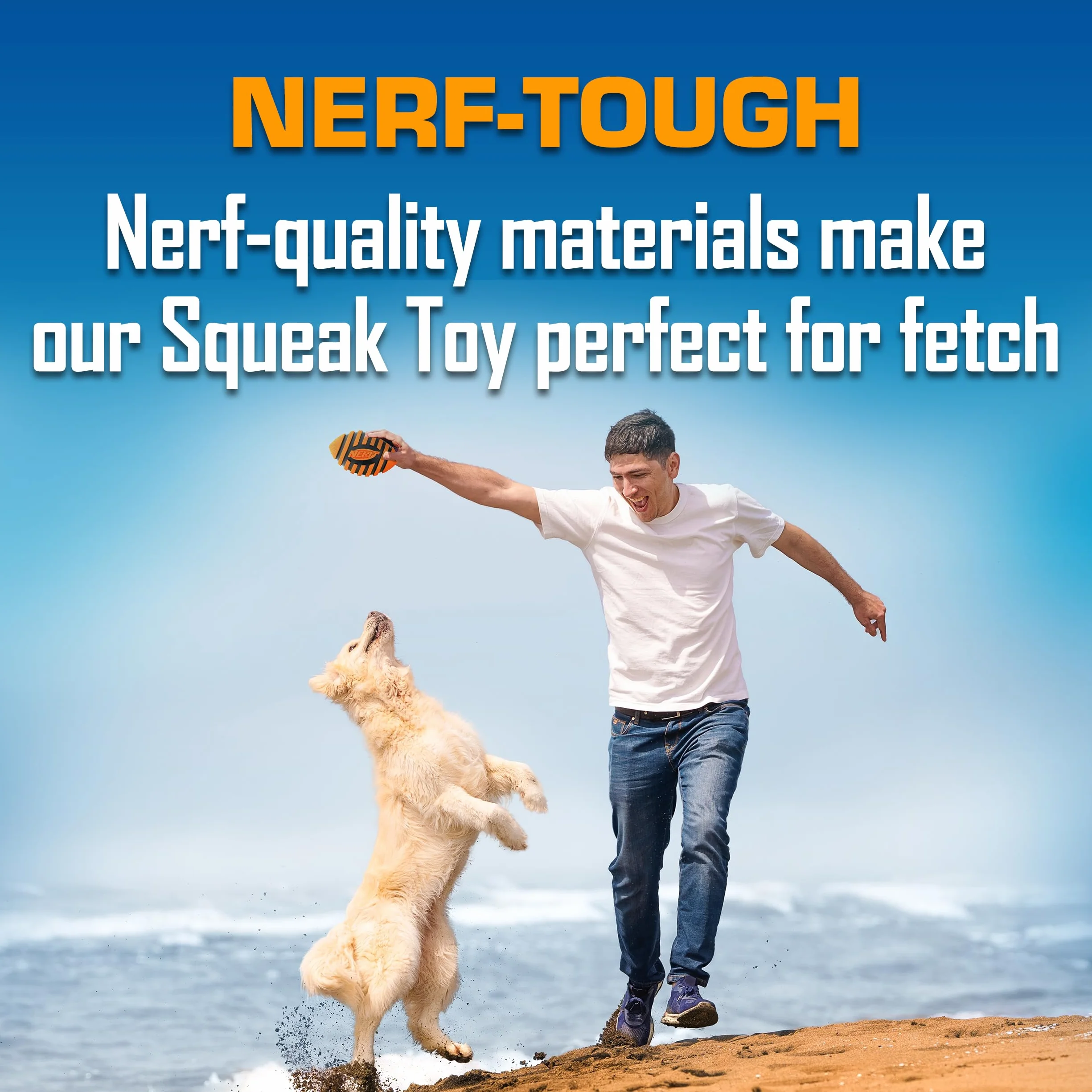 Nerf Spiral Squeak Football 5"-Orange
