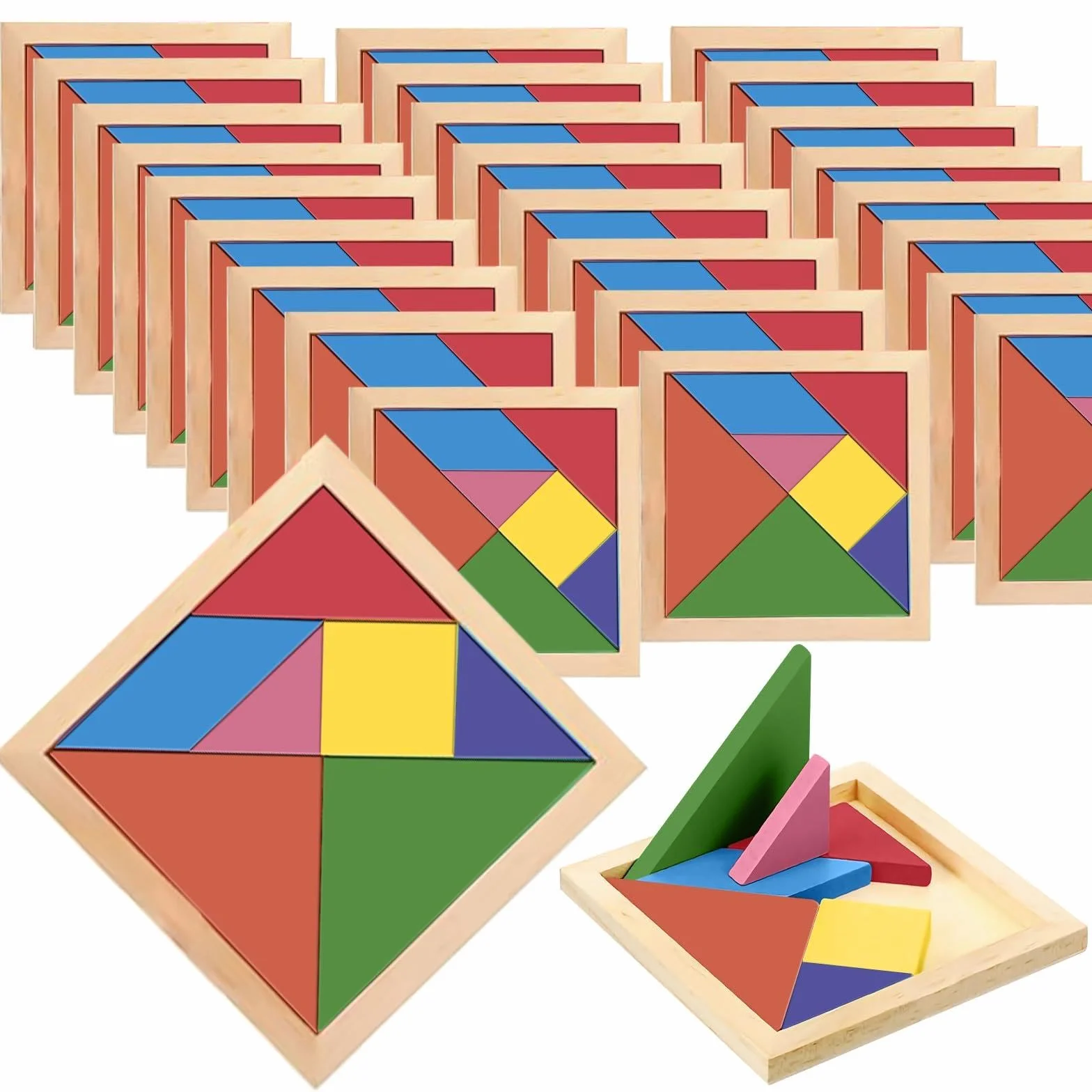 Tangram zestaw 24 gadżetów na urodziny dziecka, prezenty urodzinowe dla dzieci, fantastyczna gra logiczna, Tangram puzzle, prezenty dla dzieci