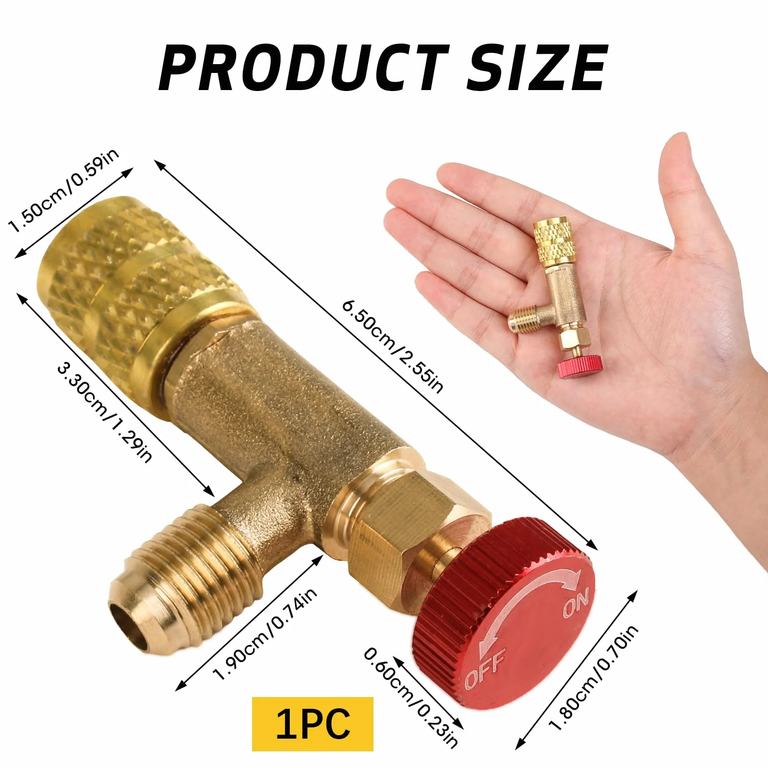Adapter zaworu chłodniczego R410A- 1/4"- 5/16" - Zawór bezpieczeństwa klimatyzacji - Zawór sterujący czynnikiem chłodniczym, zachowaj klimatyzację