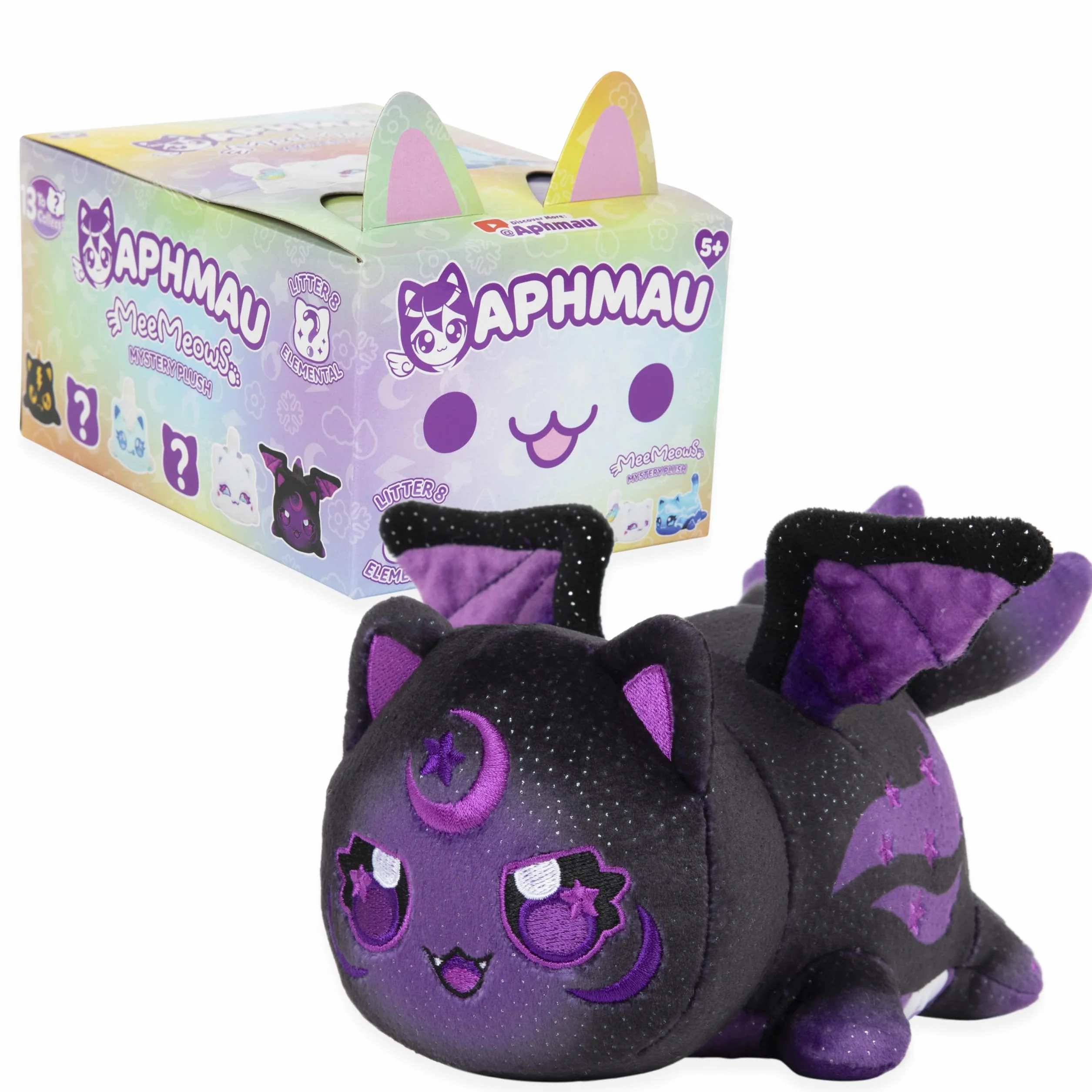 Aphmau MeeMeow Mystery Plush 15.2 cm – seria 8, kanał gier YouTube Minecraft, Blind Box, 1 z 8 możliwych, zabawny element MeeMeows inspirowany Minecraftem, oficjalny produkt