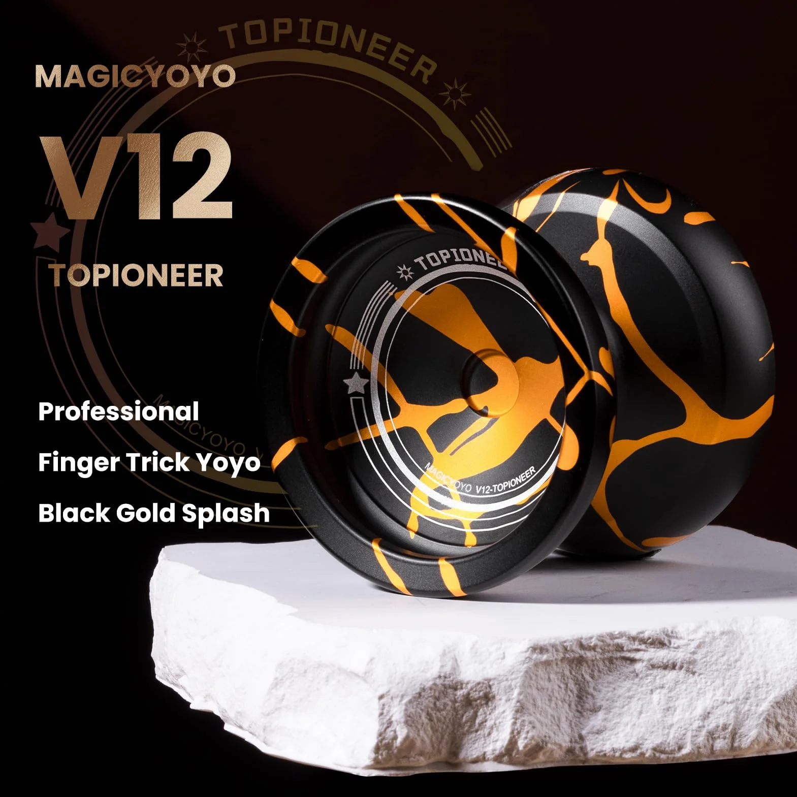 MAGICYOYO V12 Profi JoJo Spin Yoyo dla początkujących i zaawansowanych, podwójny metalowy JoJo responsywny i niereagowalny, wytrzymały stop aluminium Trick-JoJo, w zestawie zestaw Yoyo