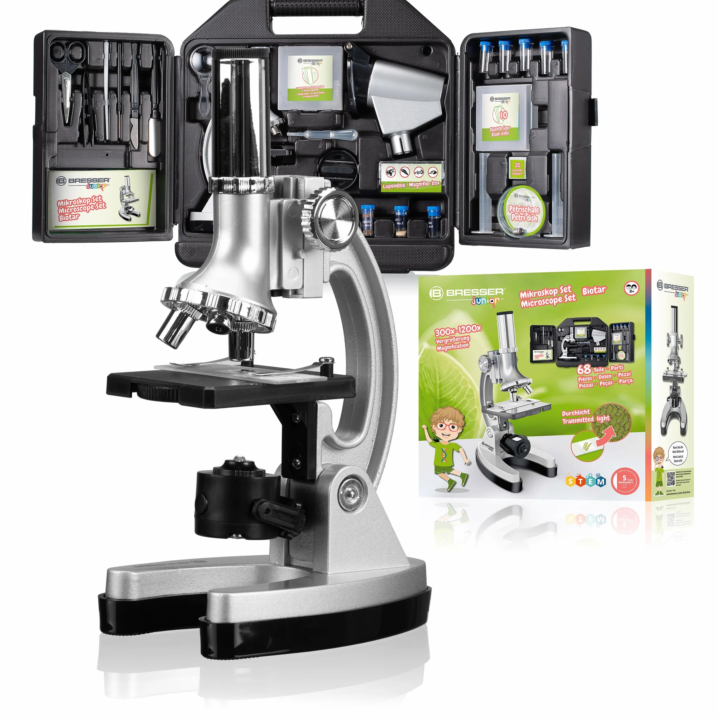 Bresser Junior zestaw mikroskopów 300x-1200x