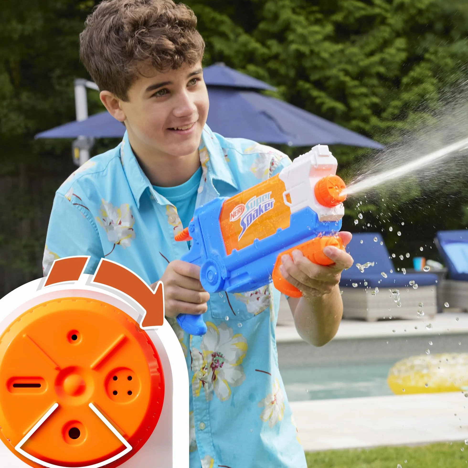 NERF Super Soaker Flip Fill Wyrzutnia wodna 887 ml, 4 style polewania