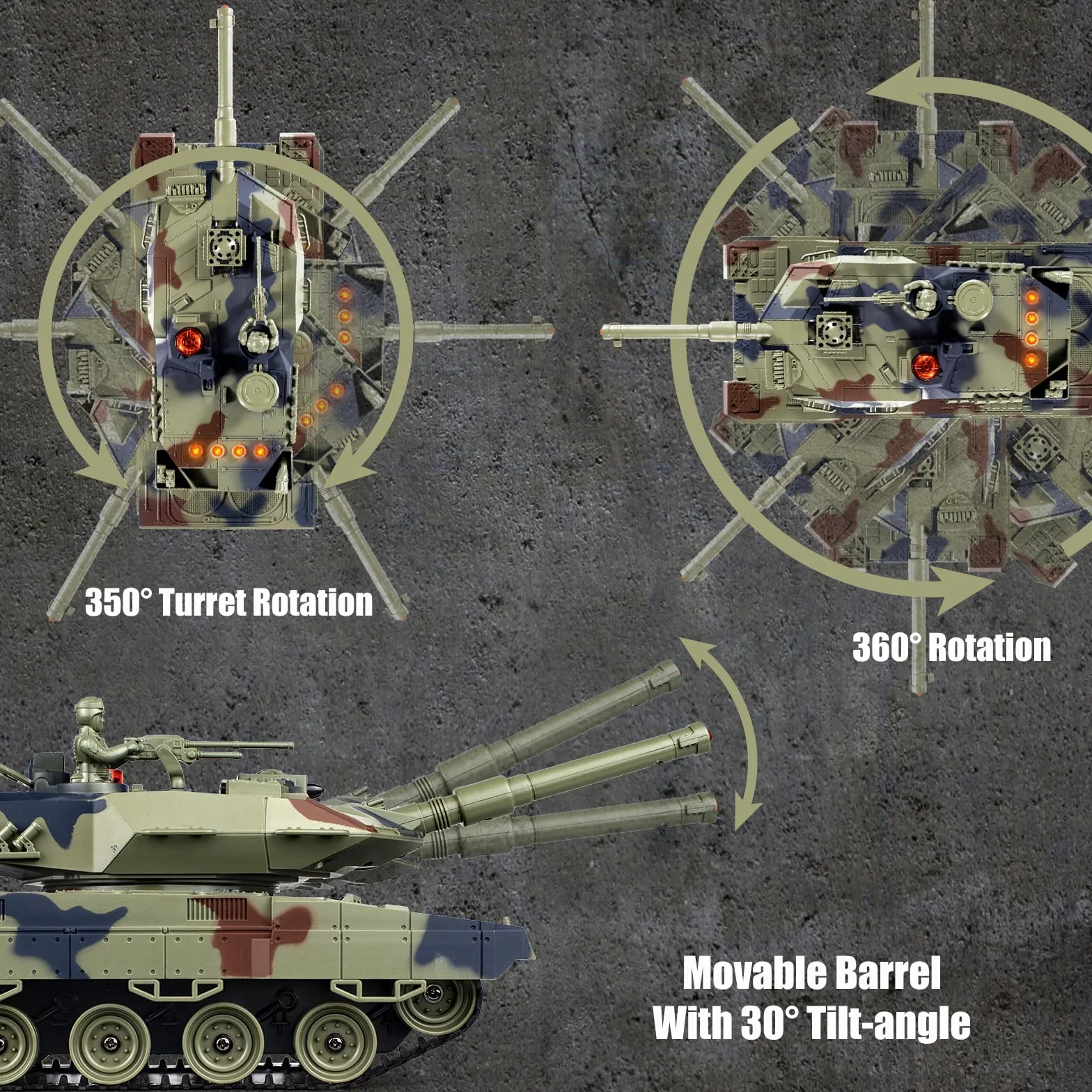 Pilot zdalnego sterowania czołgiem Leopard II 1/24, czołg z efektami dźwiękowymi, dymem i obrotową wieżyczką, realistyczny model czołgu RC dla dorosłych i dzieci