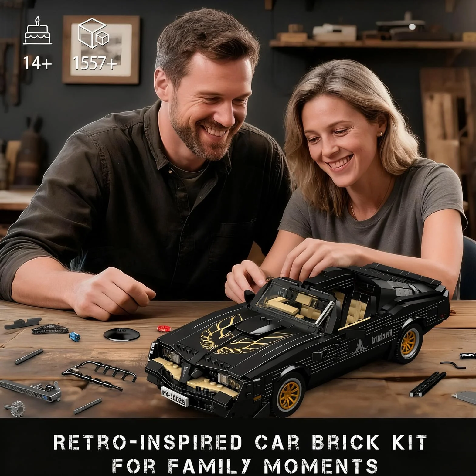 Mould King 10029 Technik samochód sportowy z klocków, MOC, model oldtimera, kreatywność samochód wyścigowy dla dzieci od 14 lat / dorosłych jako zabawka/prezenty/przedmioty kolekcjonerskie (1557