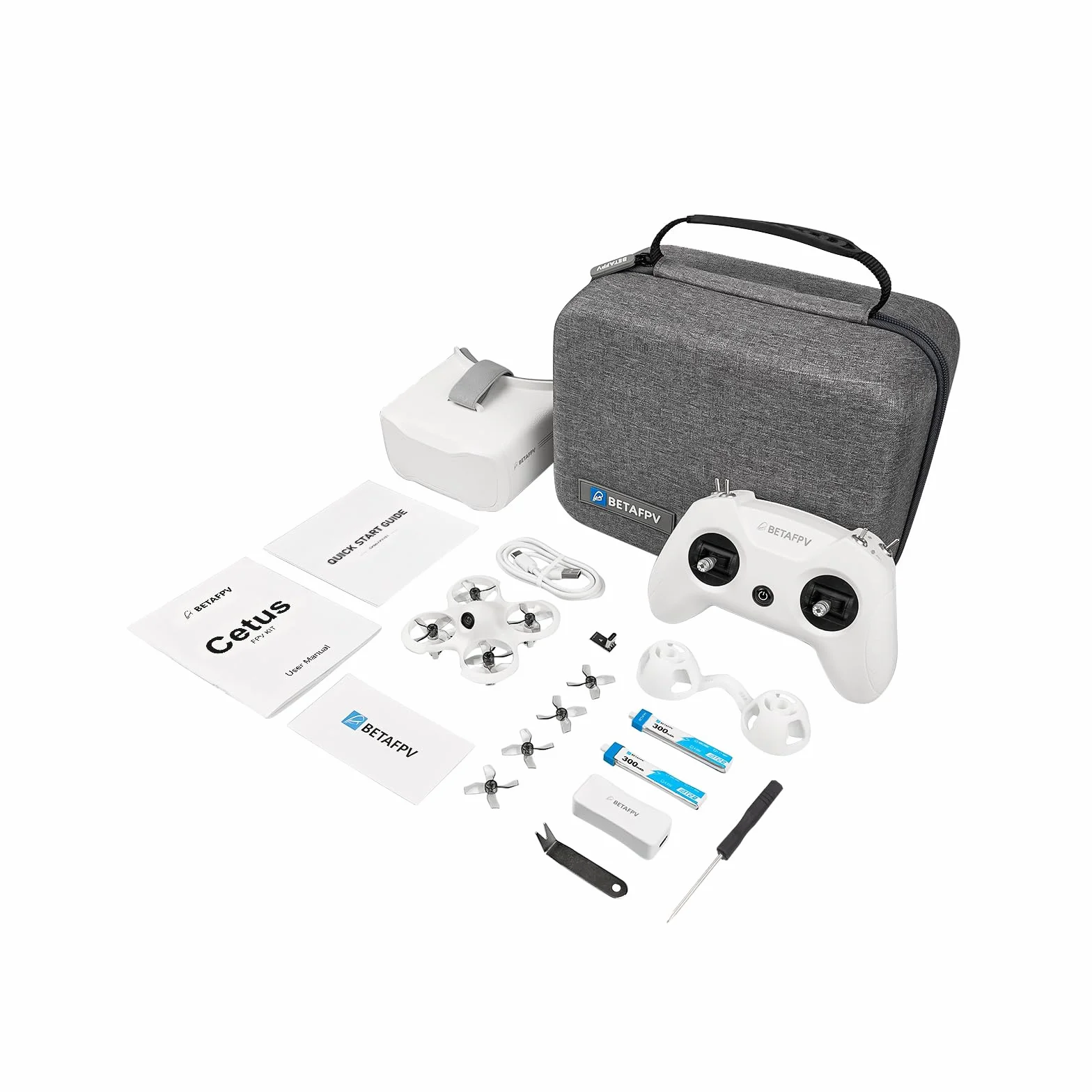 BETAFPV Cetus FPV Kit RTF zestaw z dronem Cetus Brushed Whoop Quadcopter LiteRadio 2 SE nadajnik VR02 FPV okulary Ready to Fly dla początkujących FPV