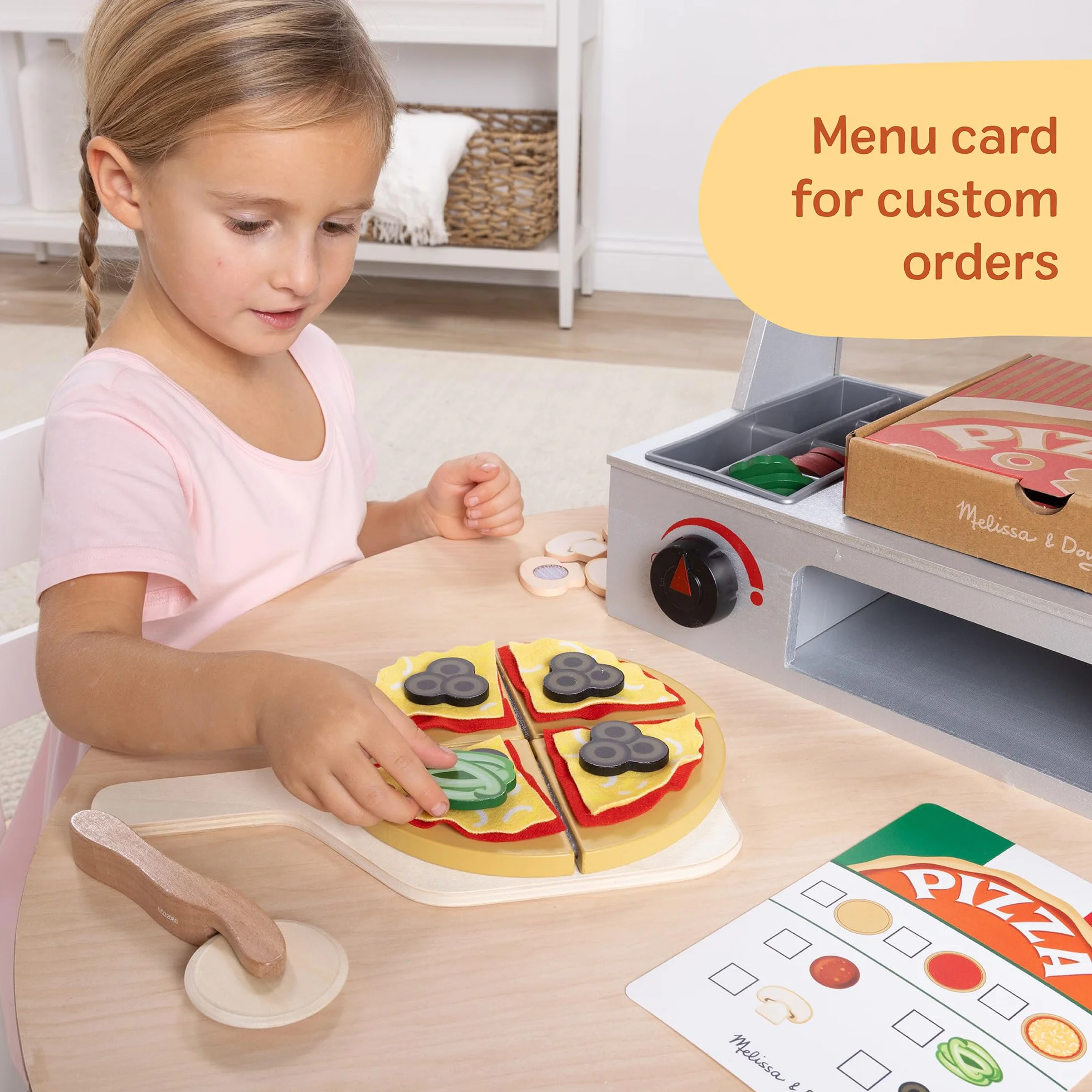 Melissa & Doug Upiec Pizza Lada Zestaw do Zabawy Dla Dzieci | Wiek 3+ Lata| Udawaj bawisz się | Prezent dla chłopca lub dziewczyny