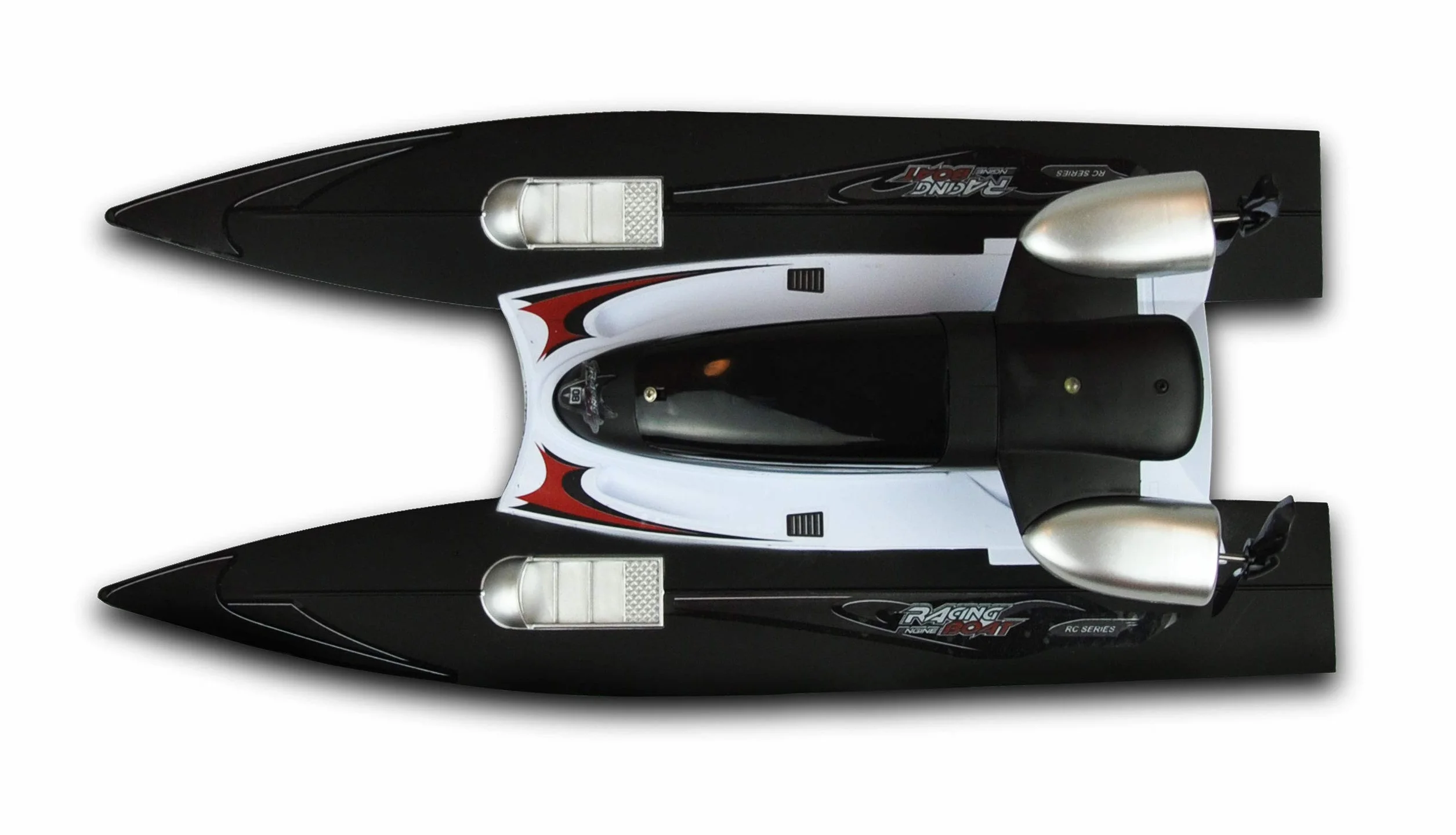 Amewi 26094 RC Propeller Speed Catamaran Boat, zdalnie sterowana, RTR, 2,4 GHz, ok. 20 km/h, od 8 lat, czarno-biała