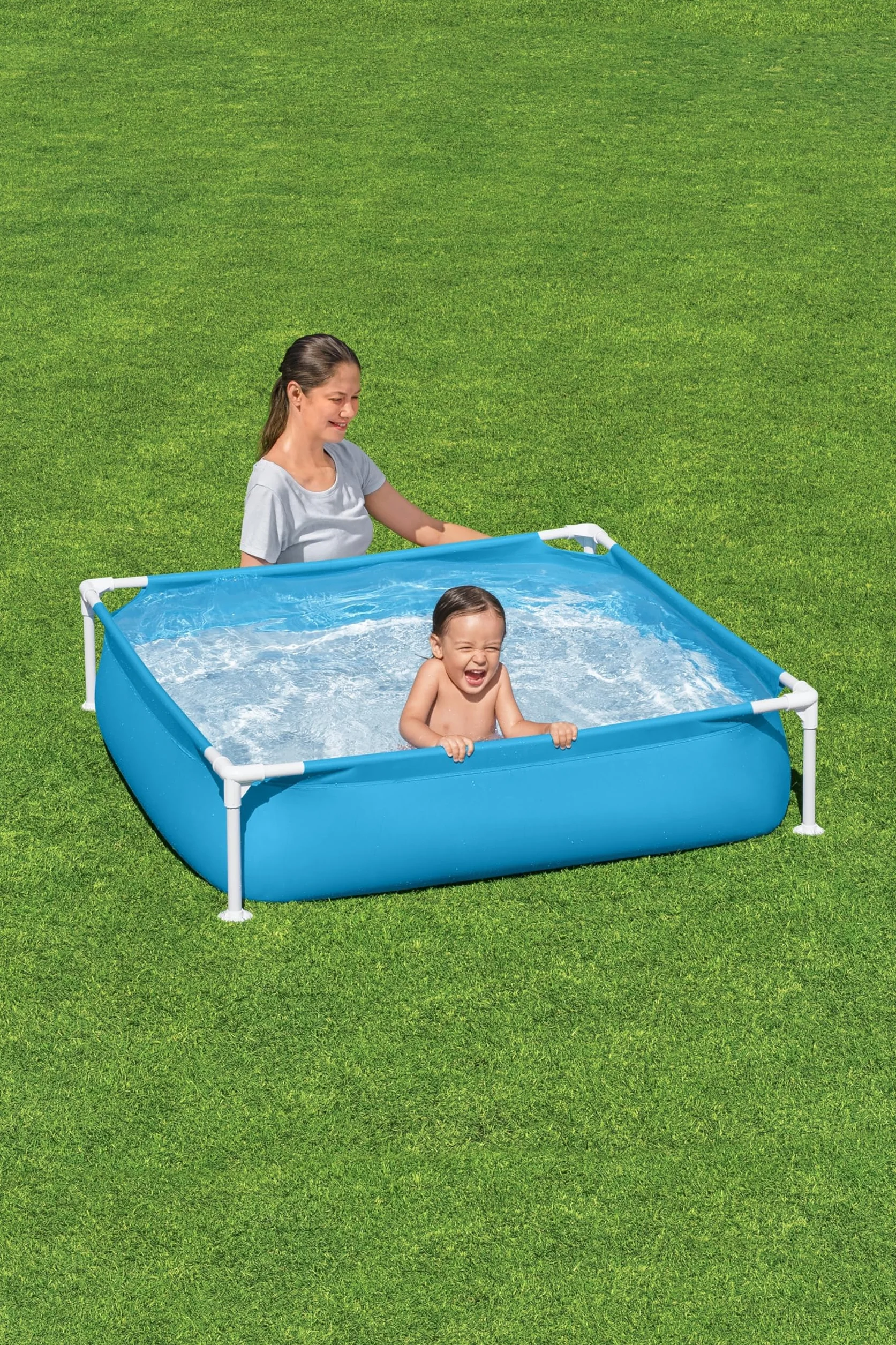 BESTWAY - Basen rurowy - Zabawa na świeżym powietrzu - 56217 - Losowy model - Mój pierwszy basen ramowy - Plastik - 122 cm x 122 cm - Dziecko - Basenik - Od 2 lat