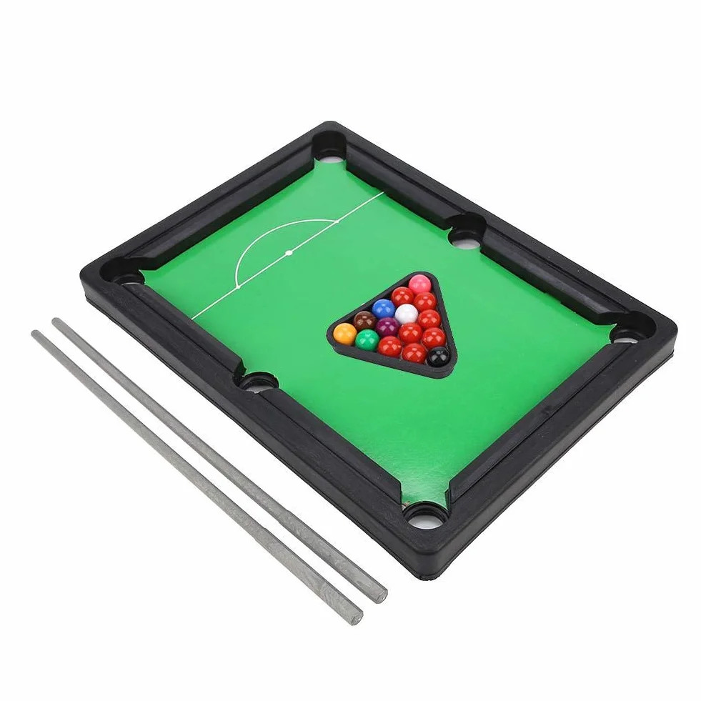 Bnineteenteam Mini zestaw basenów stołowych, miniaturowa gra bilardowa z piłkami do gier i kijkami dla dzieci dorosłych zabawka