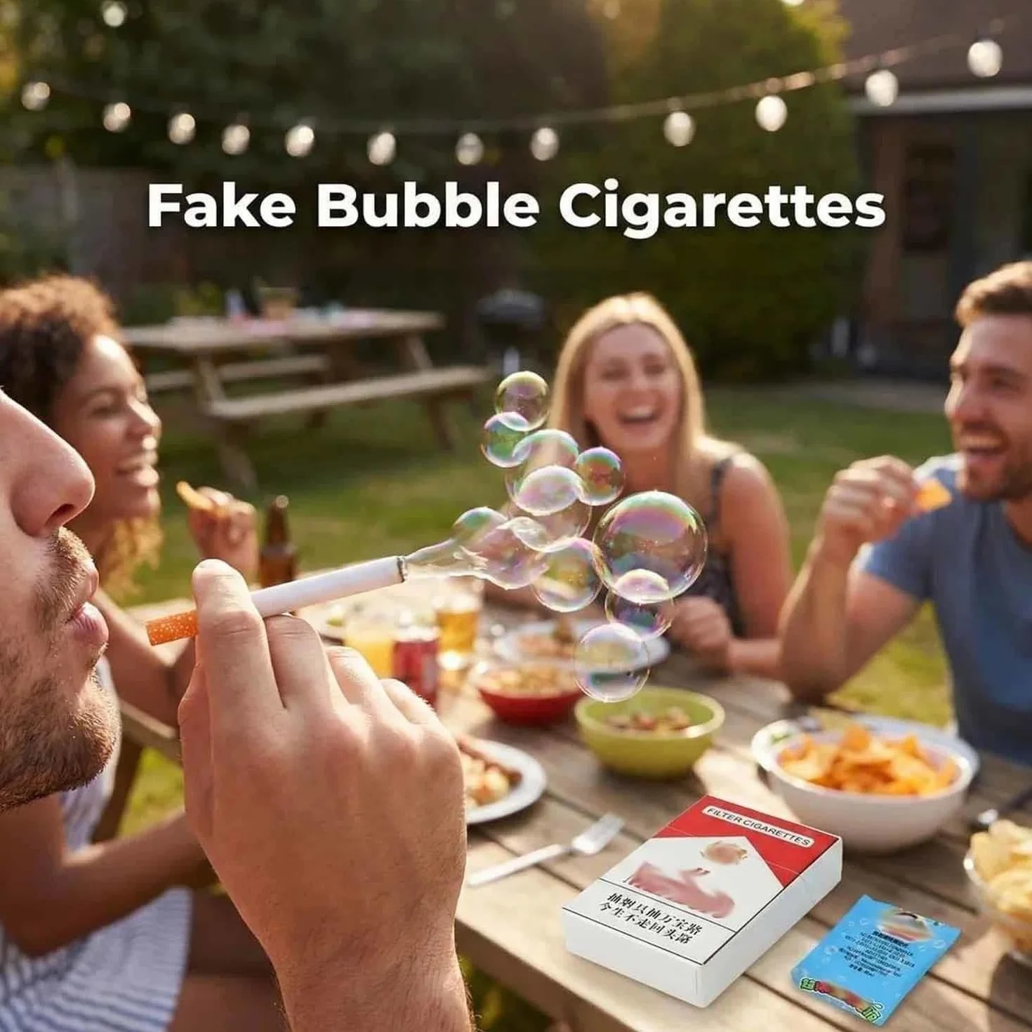 Bubble Machine Fake Stress Relief Toy,Bubble Blowing Cigarette Stress Toy,Bubbles Wands with Liquid,Mini Smoking Sticks with Liquid for Men Women,Birthday Christmas Party Funny Gifts
