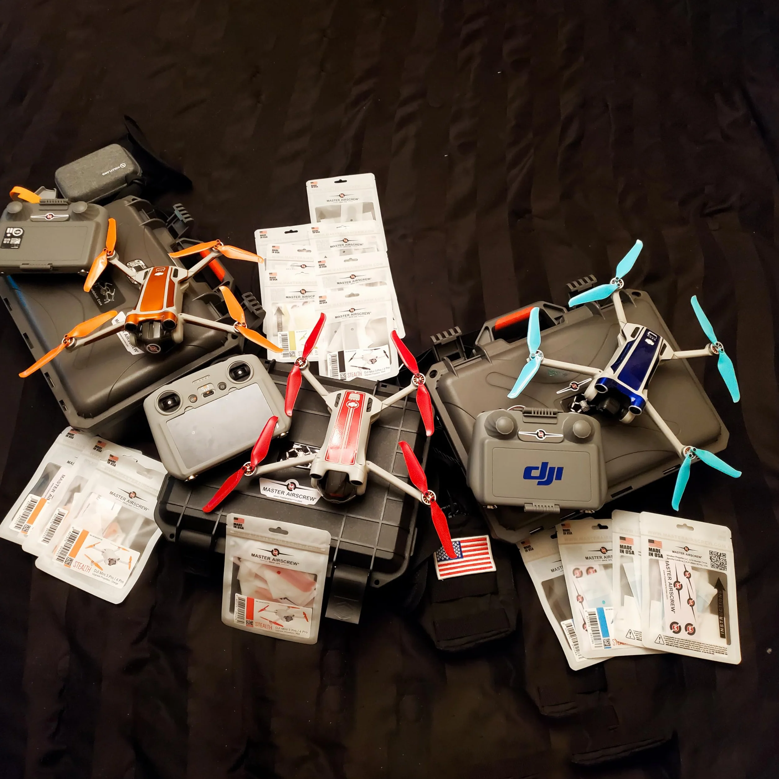 Master Airscrew Śmigła Stealth do DJI Mini 3 Pro & Mini 4 Pro - Czerwone, 4 śmigła w zestawie