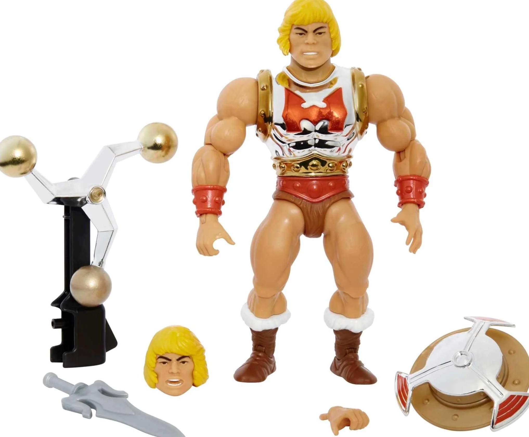 Masters of the Universe Origins He-Man Supercios Figurka Deluxe (ok 14 cm) do zabawy i kolekcjonowania, prezent dla dzieci od 6 roku życia i dorosłych kolekcjonerów, HDT22