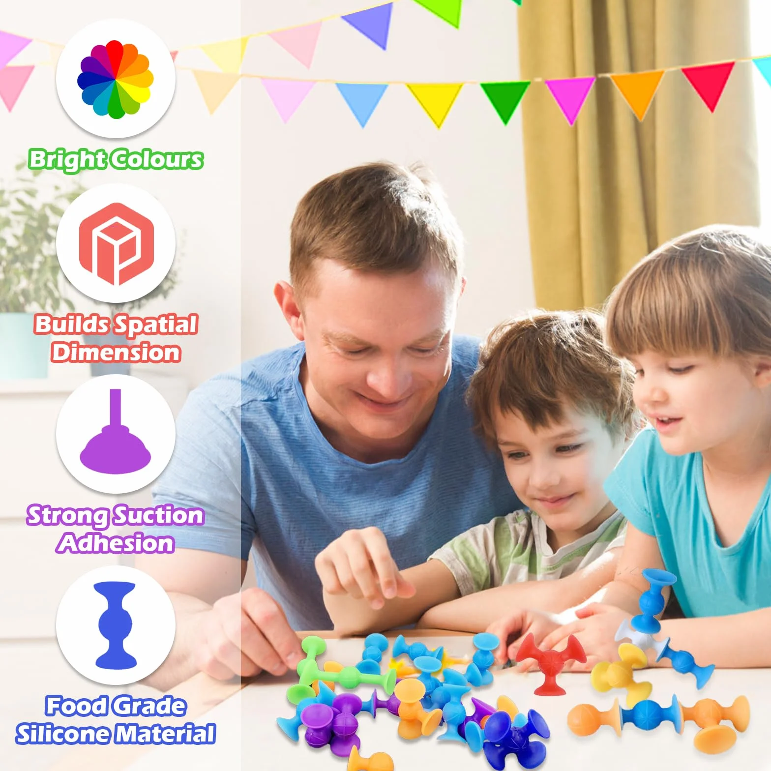 33 sztuki zabawek z przyssawką dla dzieci, silikonowe zabawki, silikonowe klocki, zabawka dla chłopców i dziewczynek, przenośna, zabawna zabawka do wanny, 3, 4, 5, 6, 7, 8 lat