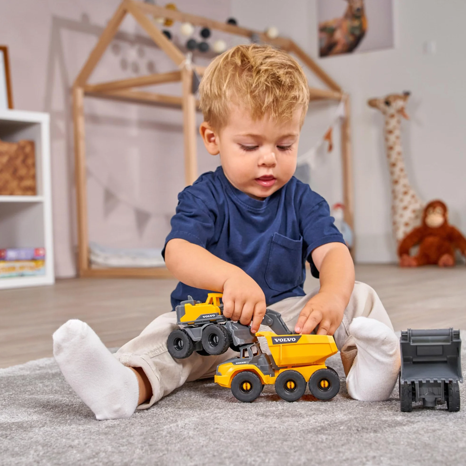 Dickie Toys 203722015 CONSTR 3-pak pojazdów budowlanych Volvo; 16 cm
