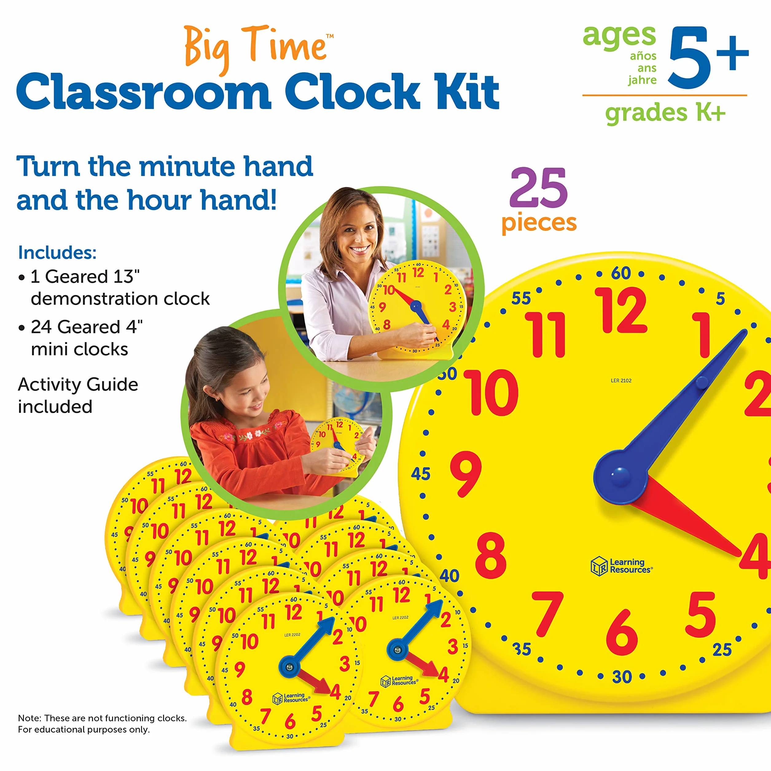 Learning Resources Big Time Klasa Zegar 25-Kawałek Zestaw