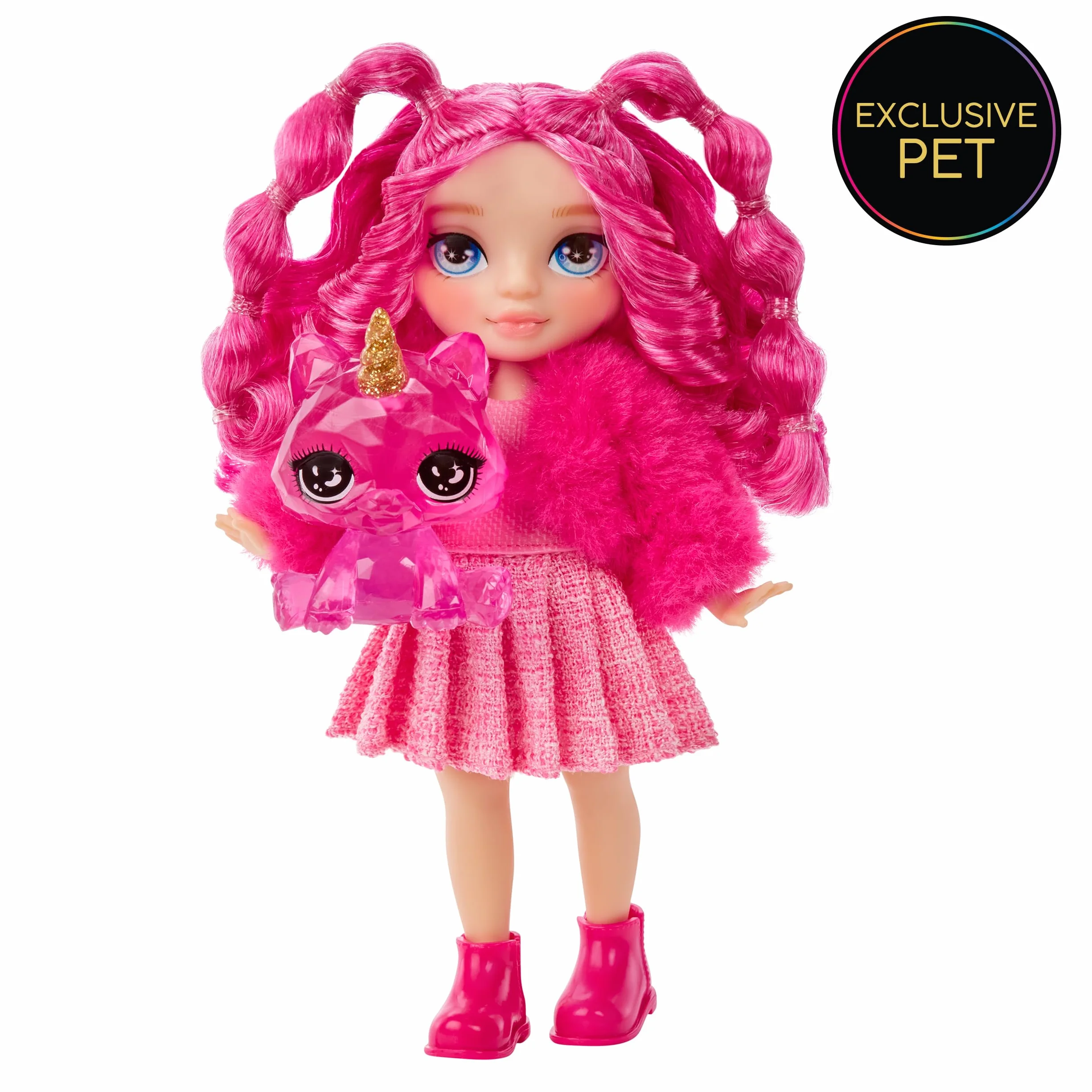 Rainbow High Littles - Magenta Monroe - Mała, Przegubowa Modna Lalka - 14 cm Różowa Lalka z Torebką i Magicznym Kotkiem - Odpowiednia dla Dzieci i Kolekcjonerów