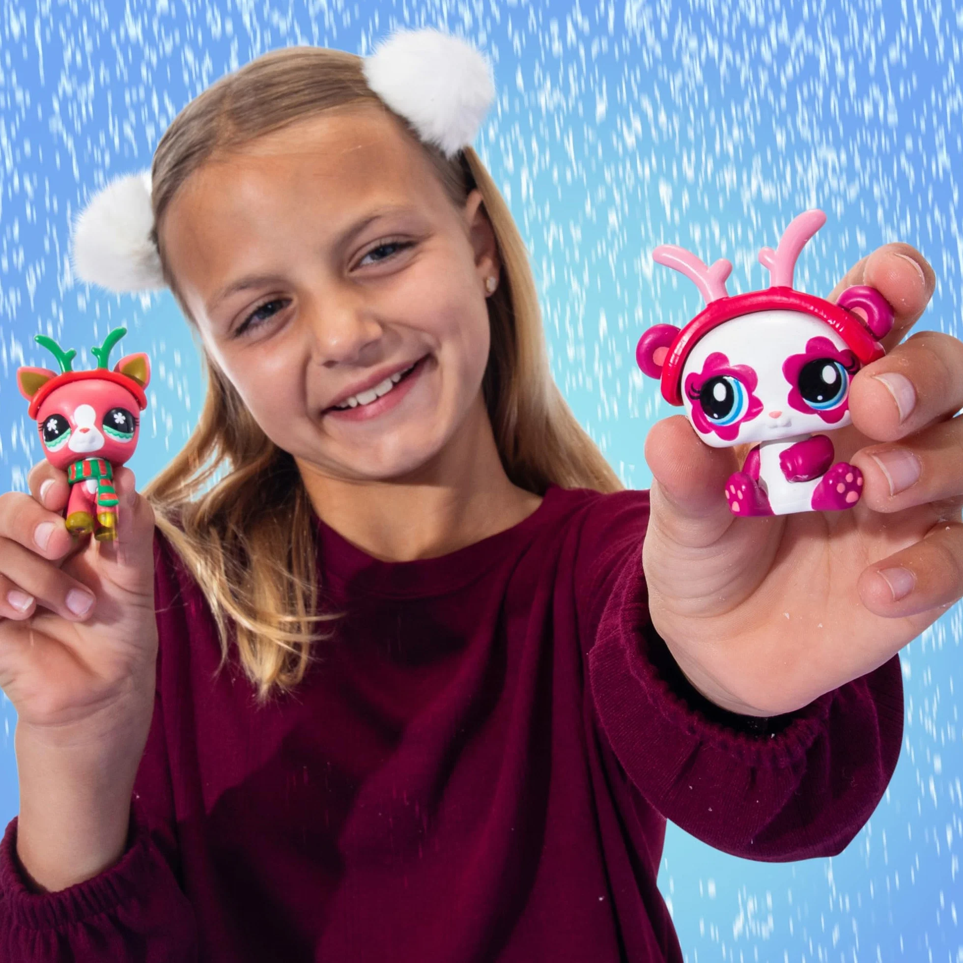 Littlest Pet Shop kalendarz adwentowy dla zwierząt domowych, 8 sklepów dla zwierząt domowych i 16 akcesoriów, kalendarz na Boże Narodzenie, mini figurki ze zwierzętami do kolekcjonowania, zabawki dla