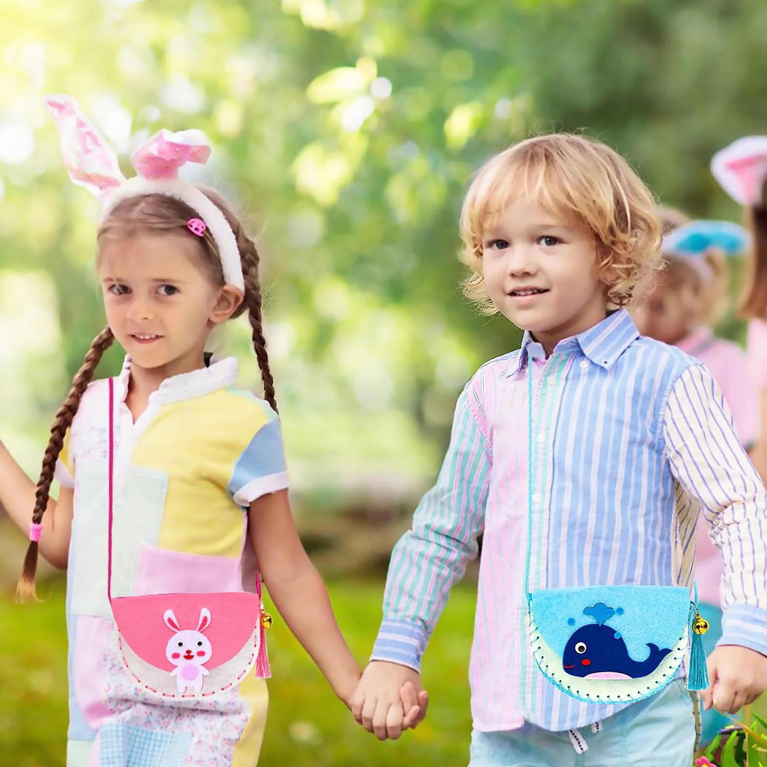 Omnikryp Zestaw 6 sztuk do szycia, zestaw do szycia dla dzieci w wieku od 6 lat, zestaw do szycia dla dzieci, dla początkujących pedagogicznych, zestaw do szycia, formy zwierzęce z plastikowymi igłami