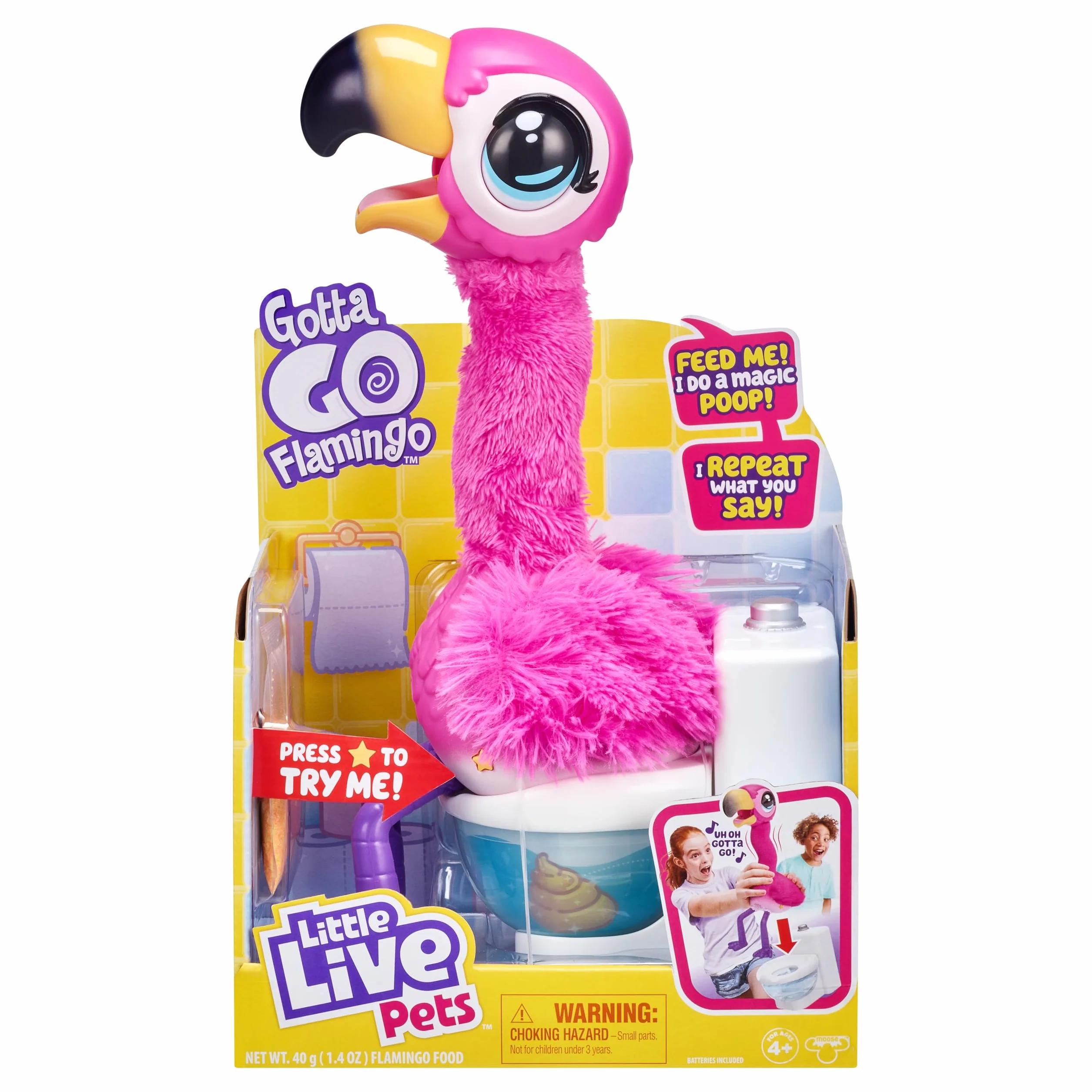 Little Live Pets - Gotta Go Pink Flaming - interaktywna i elektroniczna zabawka, 4+.