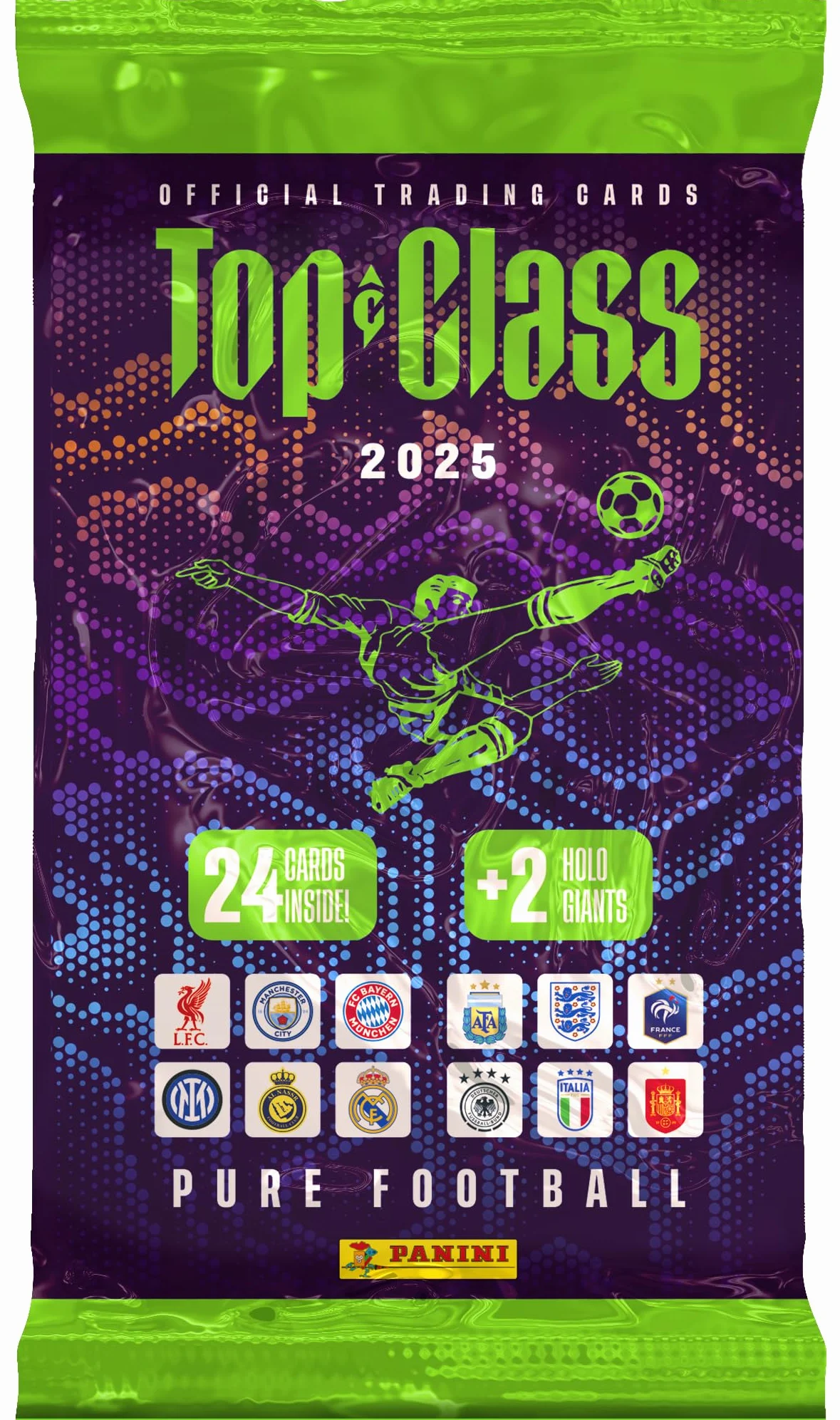 PANINI FIFA Top Class 2025 Trading Cards Fat Pack 24 karty + 2 gigantyczne holo