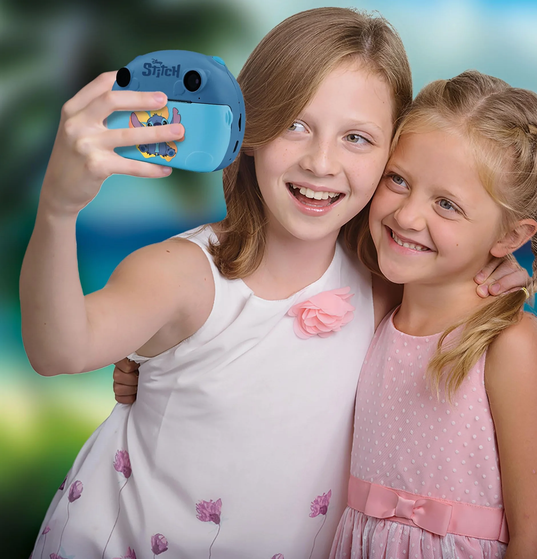Lisciani – aparat natychmiastowy DISNEY Stitch – przechwytywanie, drukowanie i udostępnianie dla dzieci w wieku od 6 miesięcy – funkcja selfie i wideo – zawiera 3 rolki na 180 zdjęć, pasek i