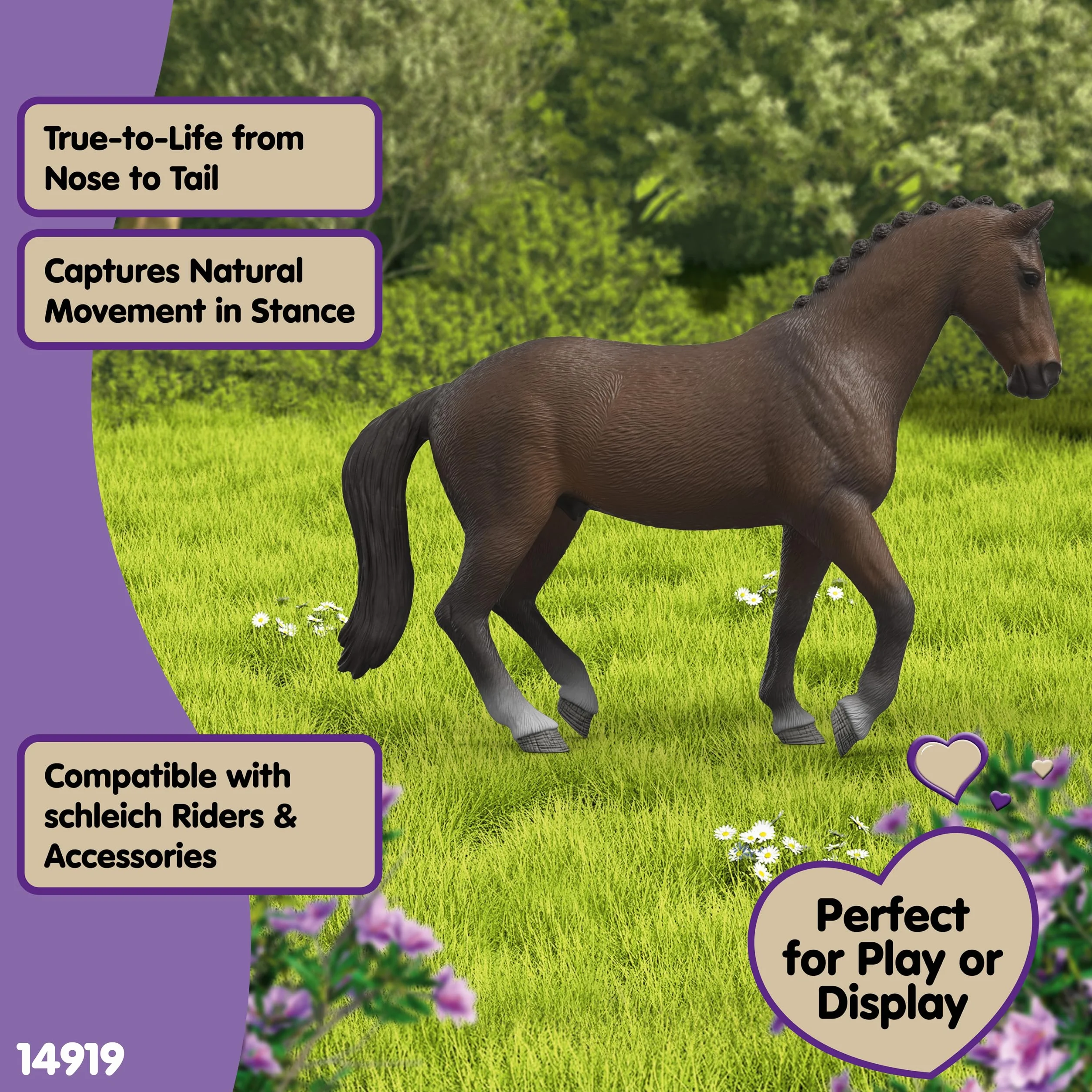 schleich HORSE CLUB | KWPN Wałach 14919 | szczegółowy koń | Prezent dziewczynkom i chłopcom | Dekoracja i kolekcjonerska figurka | Zabawki koni od 5 lat | 14 x 4 x 11 cm