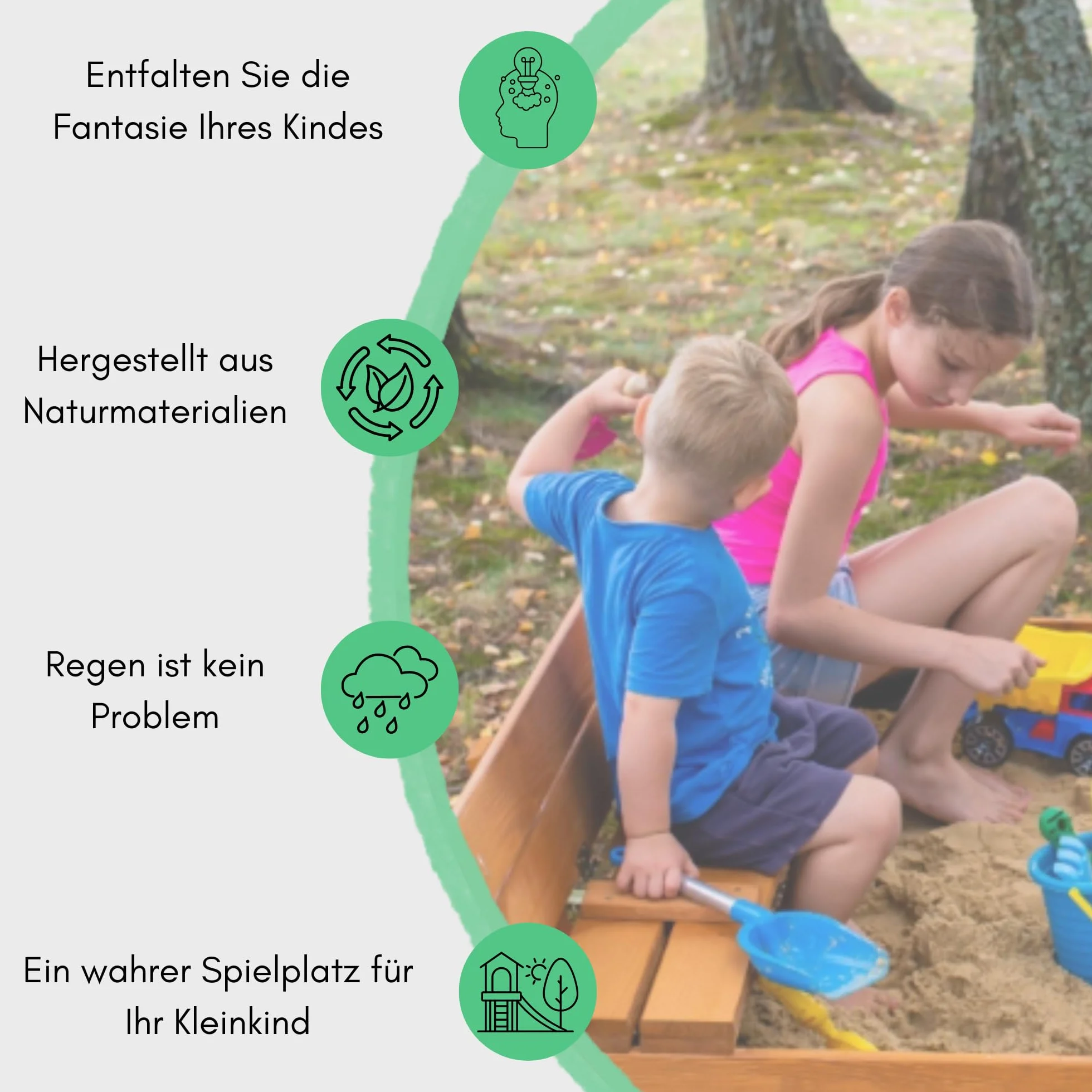 Piaskownica drewniana dla dzieci z zadaszeniem i ławeczkami