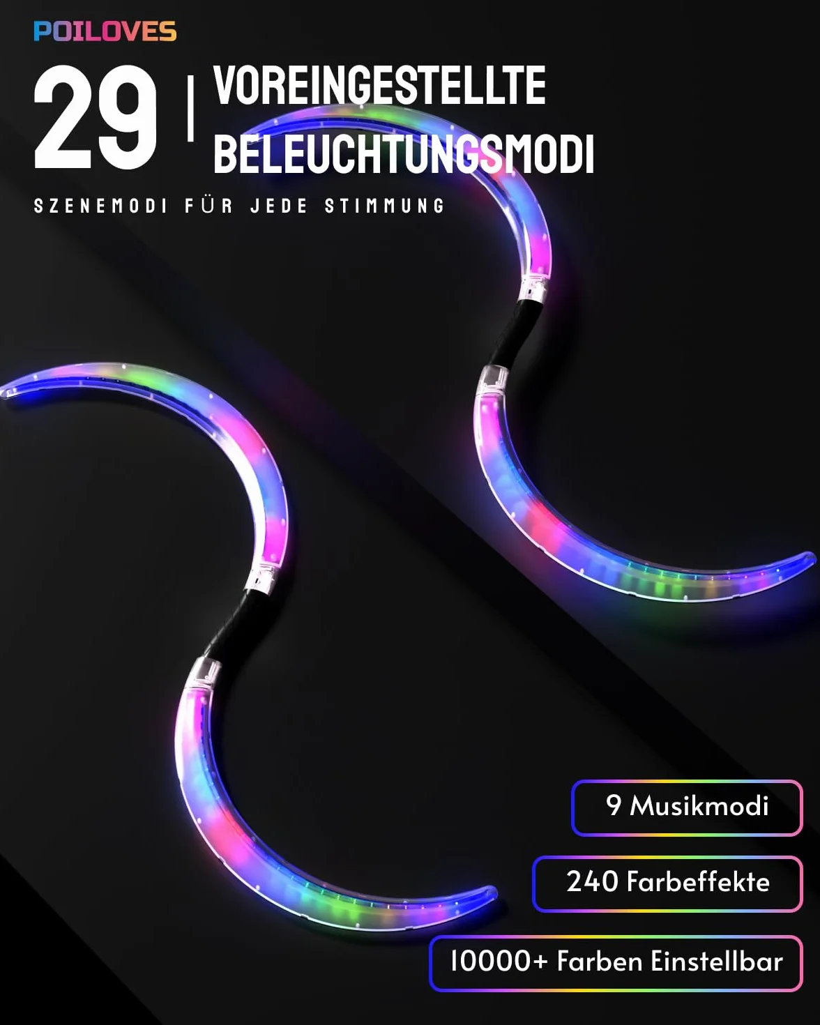 Żonglerskie magiczne laski LED w kształcie