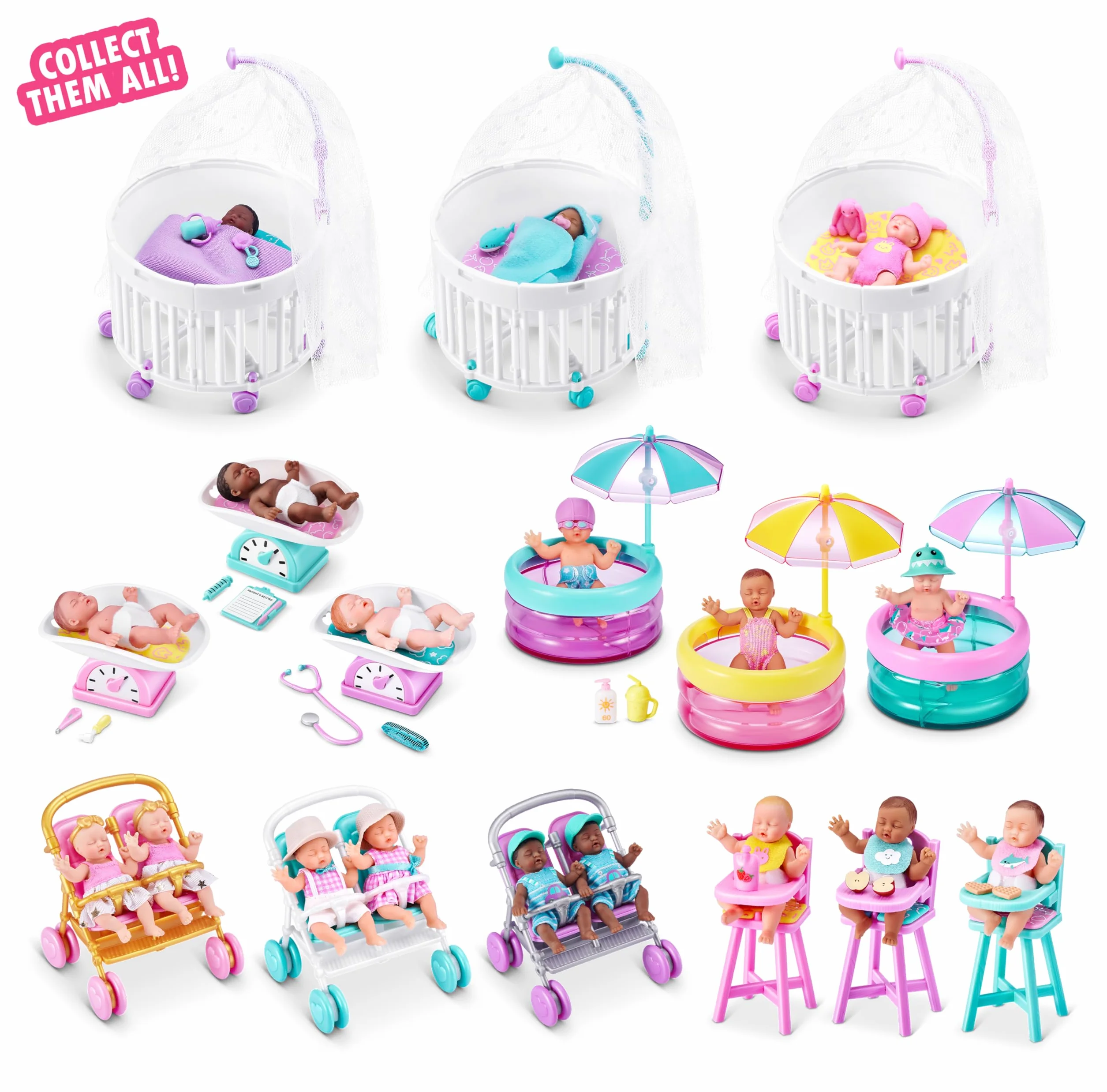 5 Surprise My Mini Baby Series 2 od ZURU, kolekcjonerska tajemnicza kapsułka, zabawka dla dziewcząt, realistyczne miniaturowe dziecko, zestaw do zabawy i akcesoria (pojedyncza kapsułka)